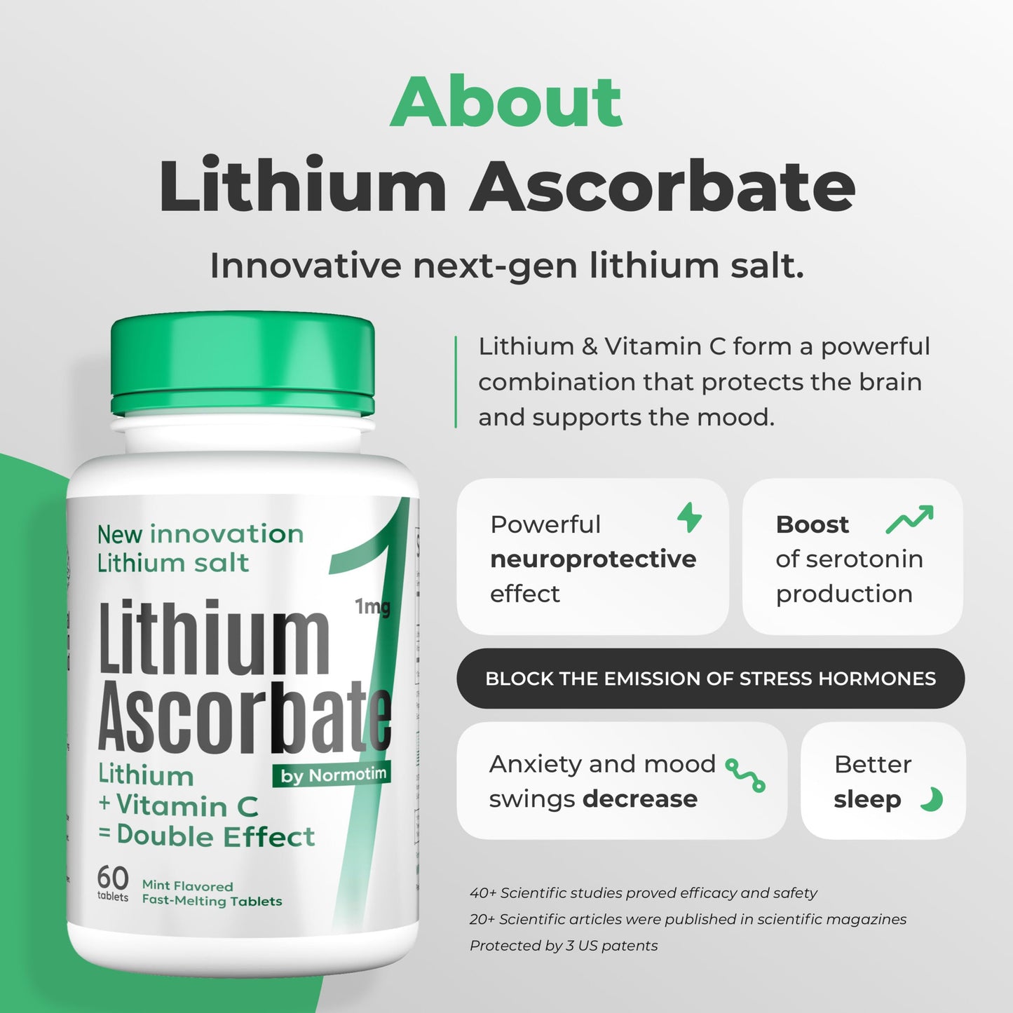 NORMOTIM Lithium Ascorbate 1 mg with Vitamin C Tablet, 180 Tablets