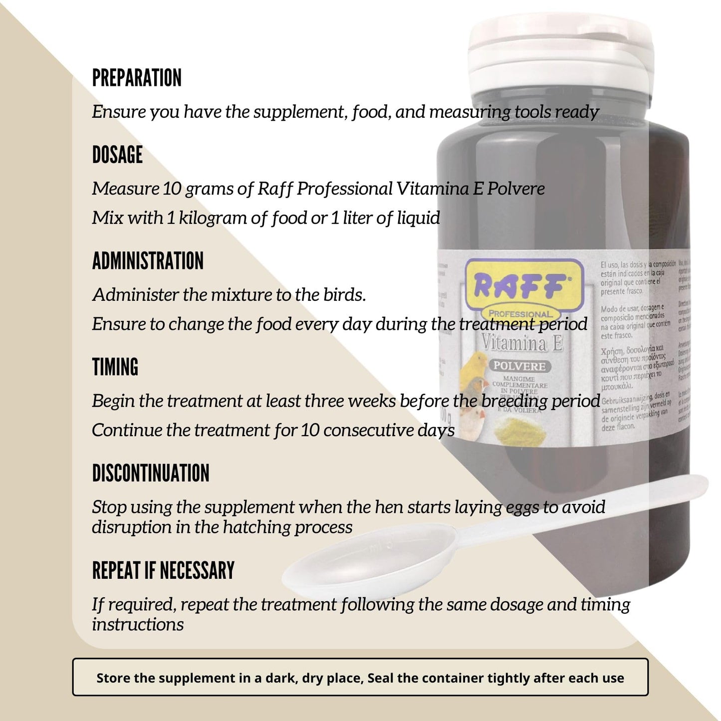 GLOBAL LUXURY MANAGEMENT Raff Vitamin E Powder for Birds, 3.52 oz