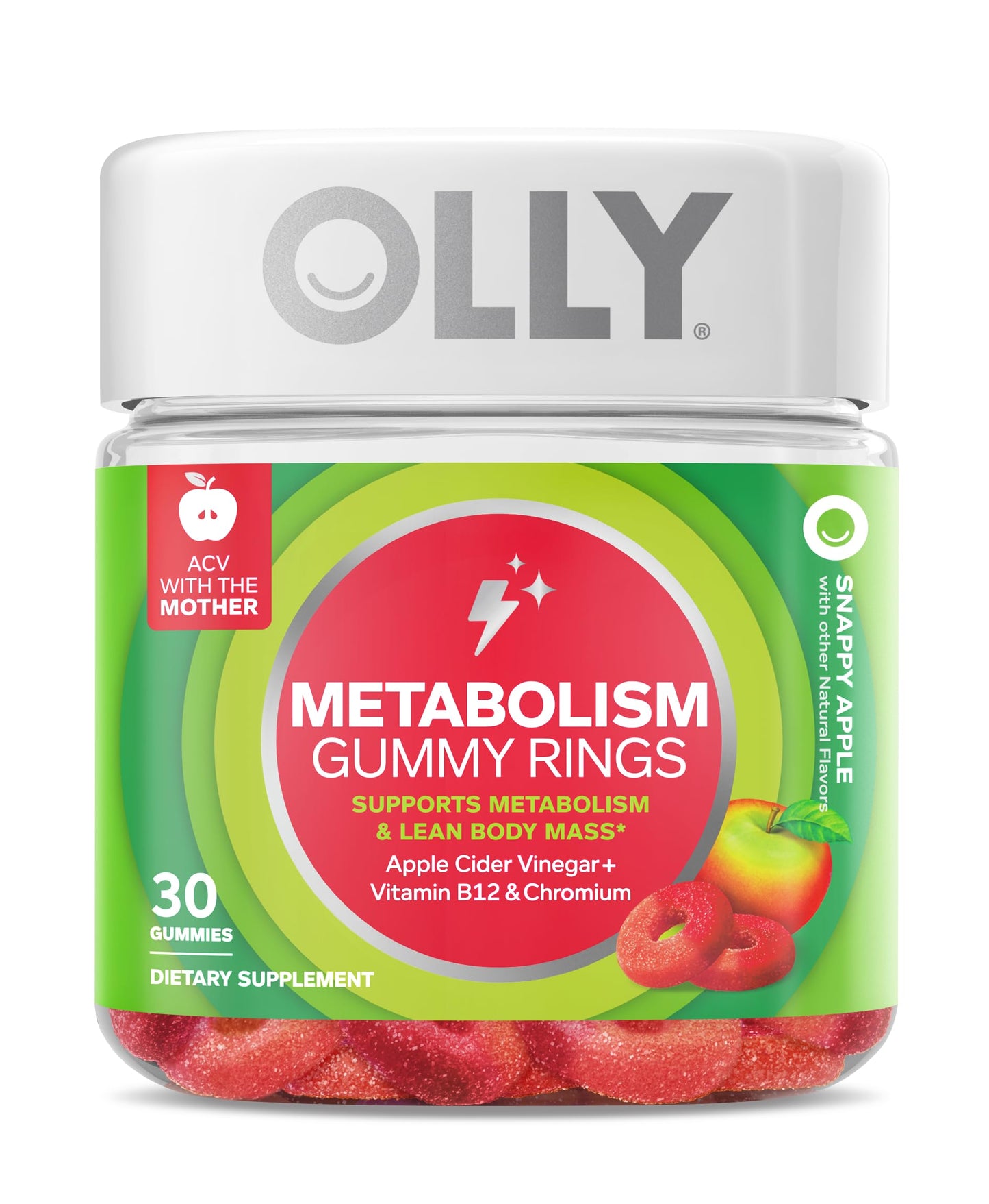 OLLY Metabolism Gummy Rings Gummies, 30 Count