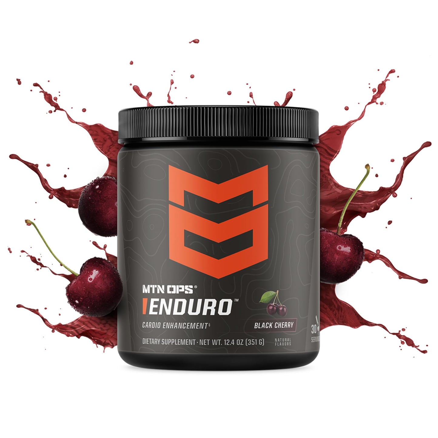 MTN OPS Enduro Nitric Oxide Pre Workout Powder, 30 Servings, Black Cherry