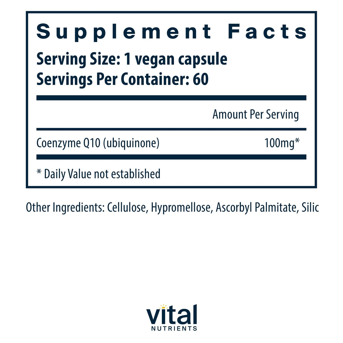 Vital Nutrients CoQ10 100mg Capsules 60