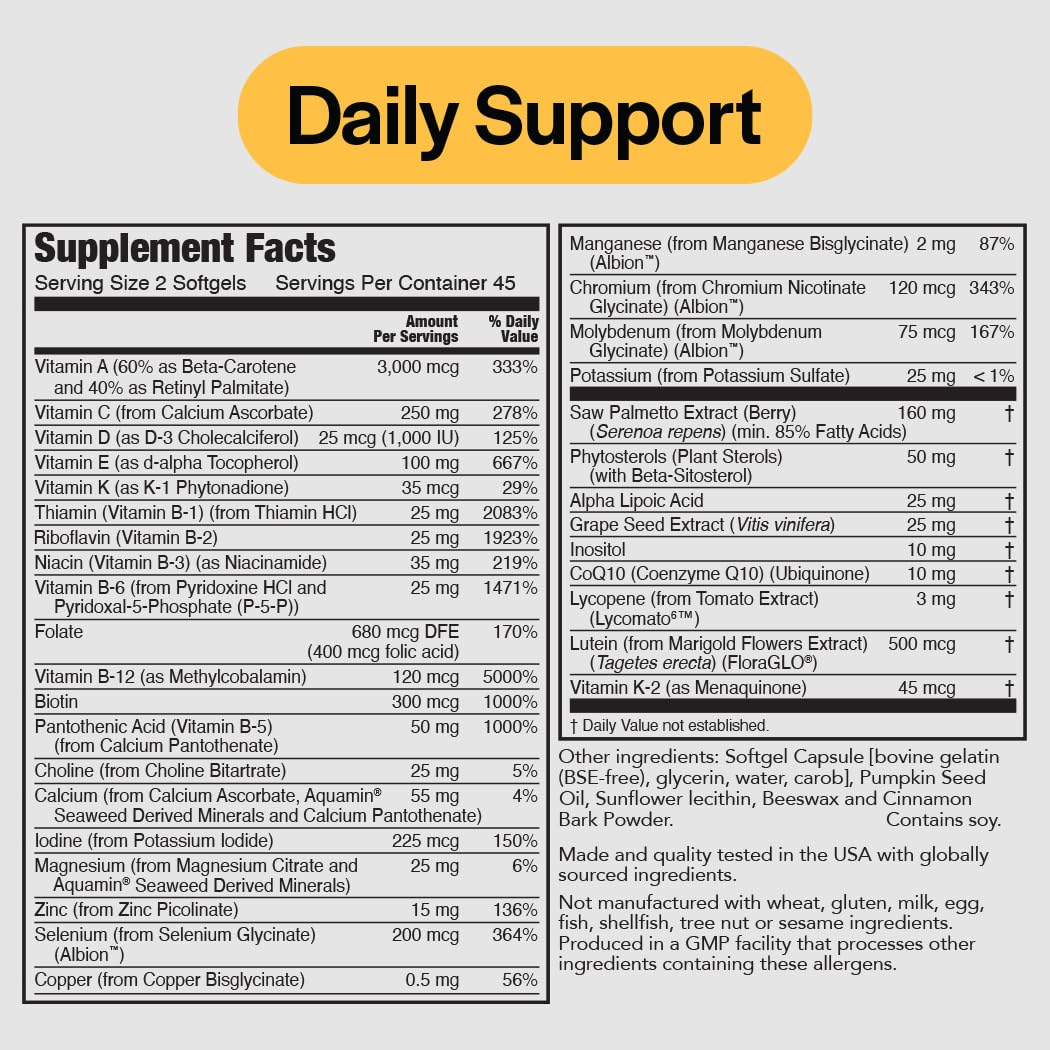PureFormulas Multivitamin for Men 90 Softgels