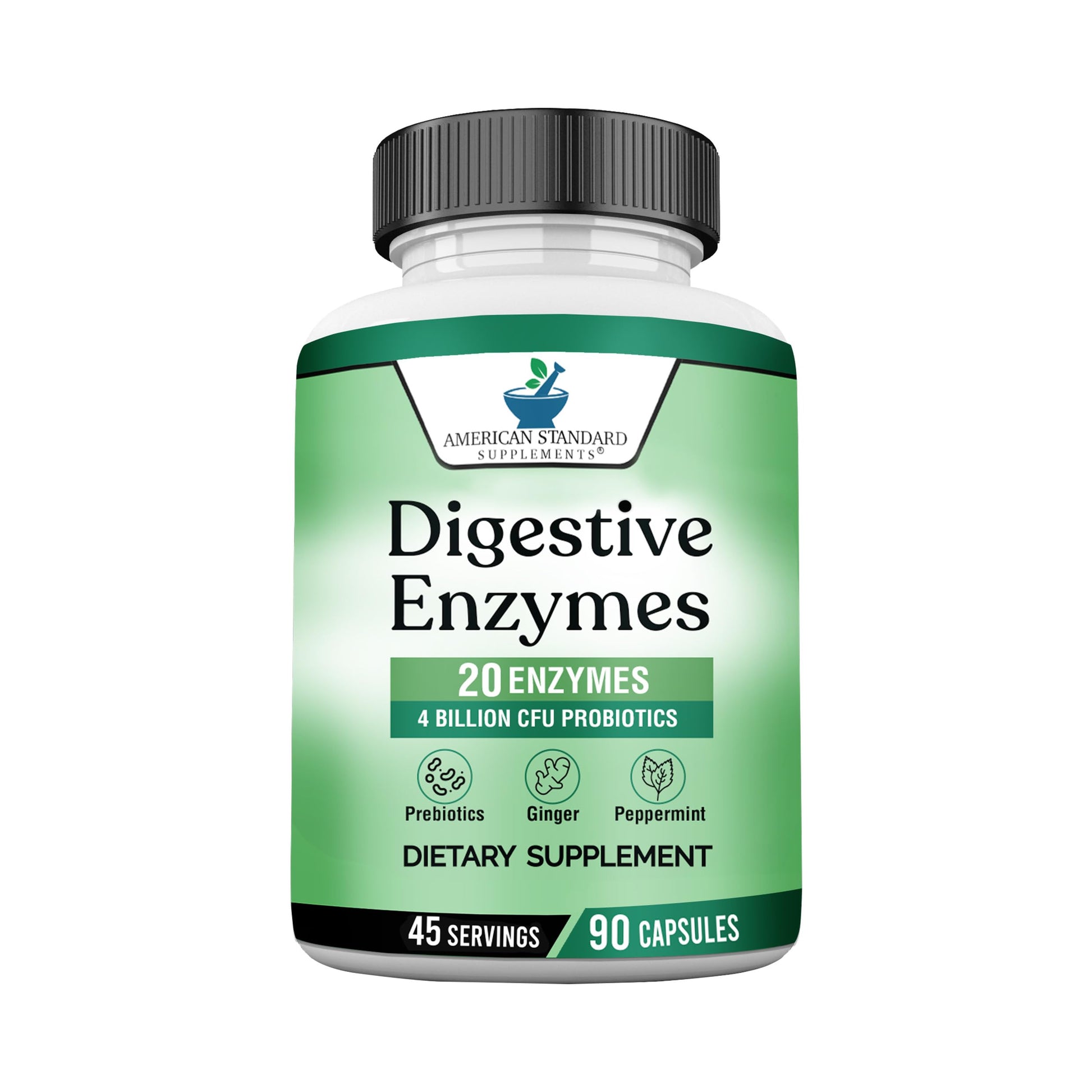 American Standard Supplements Digestive Enzymes Plus Probiotics & Prebiotics, 120 Capsules