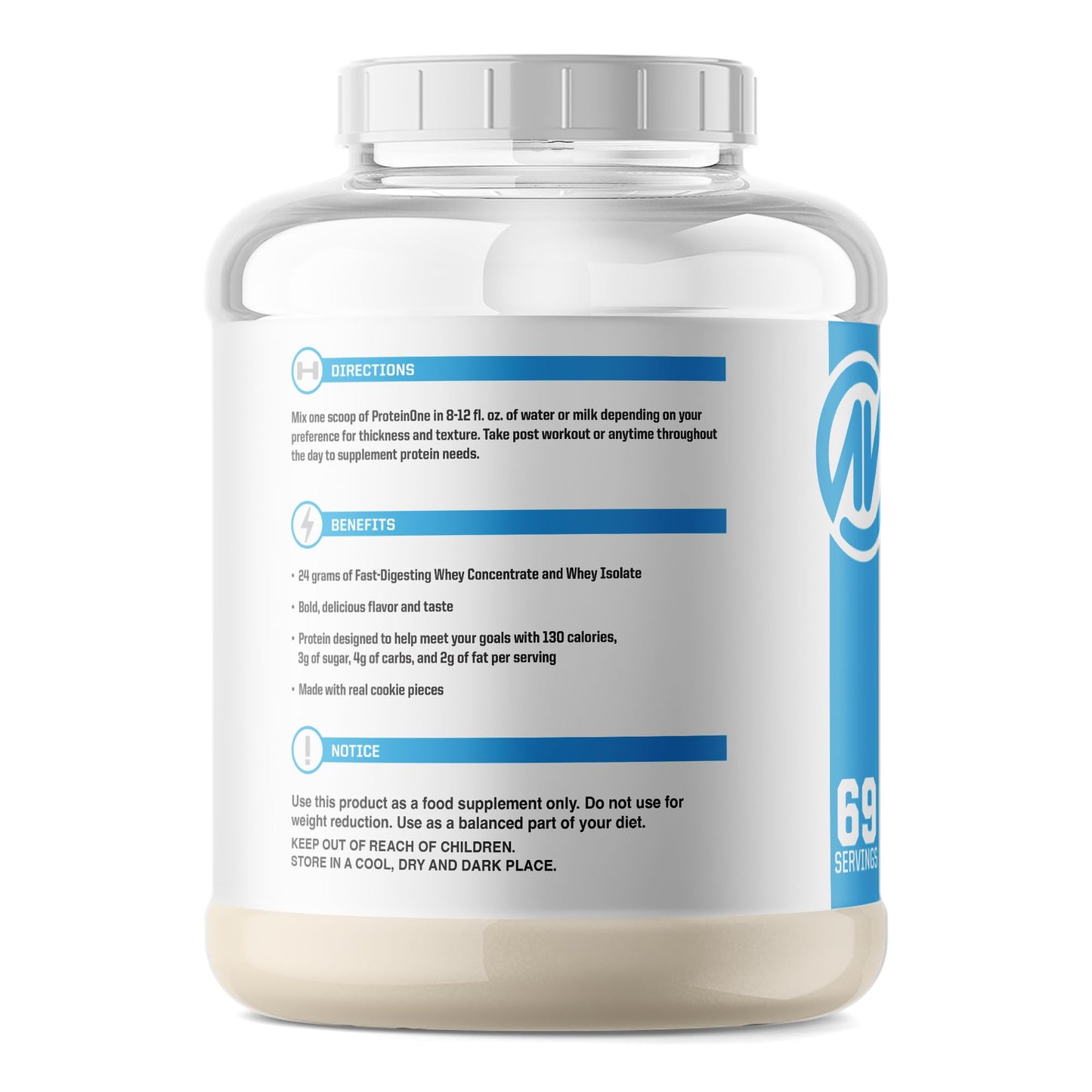 NutraOne ProteinOne Caramel Cookie Crunch Protein Powder, 32 Servings