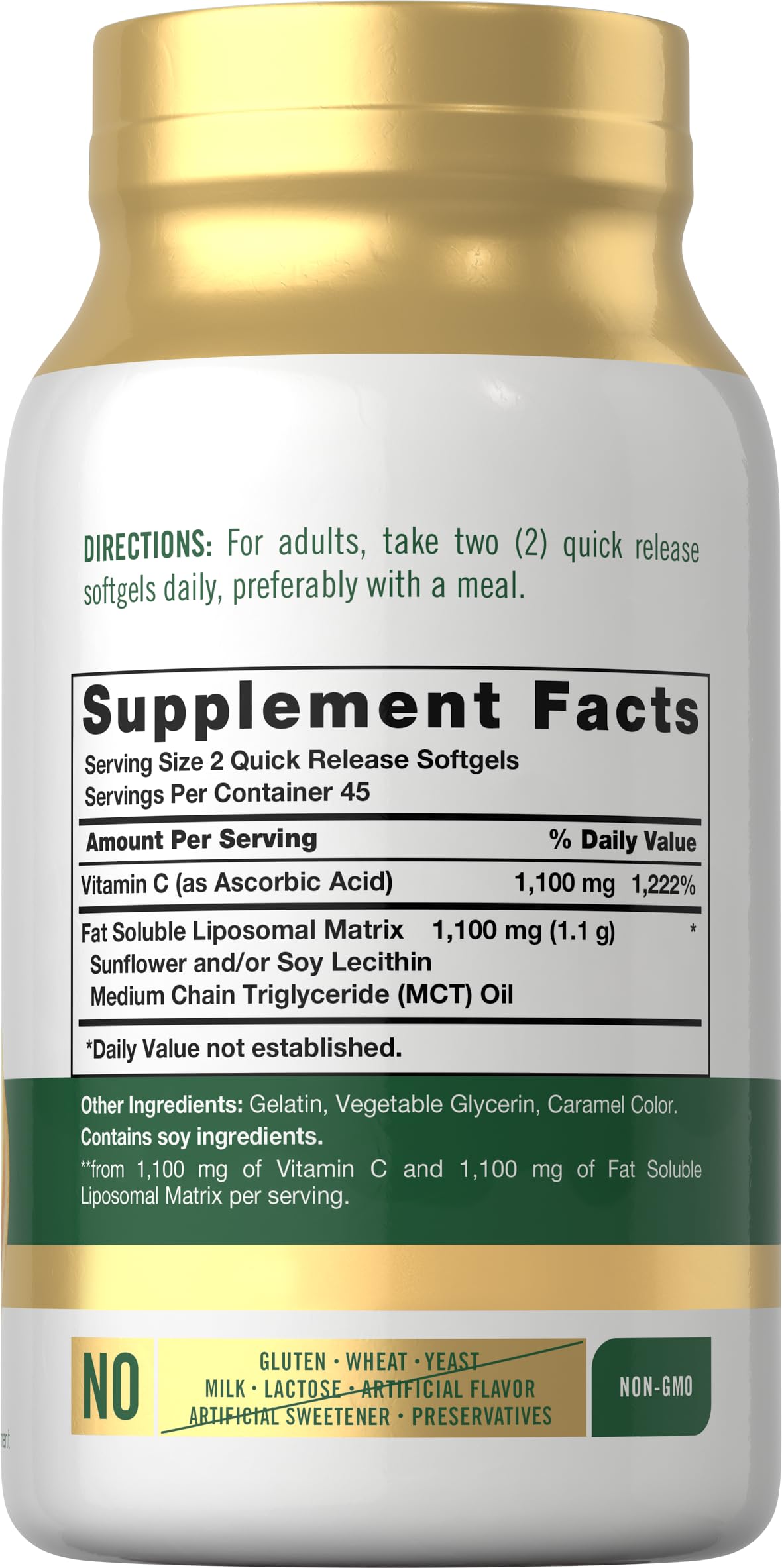 Carlyle Liposomal Vitamin C | 2200mg | 90 Softgels | High Potency Complex Supplement | Non-GMO, Gluten Free Supplement Packaging May Vary (Pack of 2)