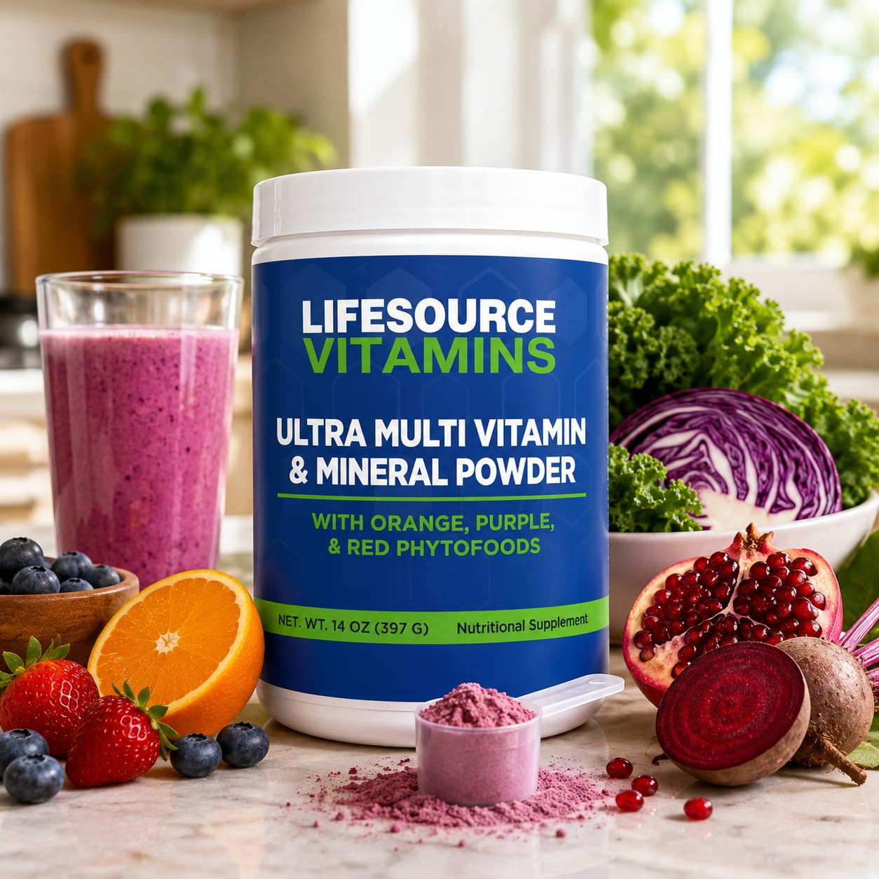 LifeSource Vitamins Ultra Multi Vitamin & Mineral Powder Phyto Foods, 14