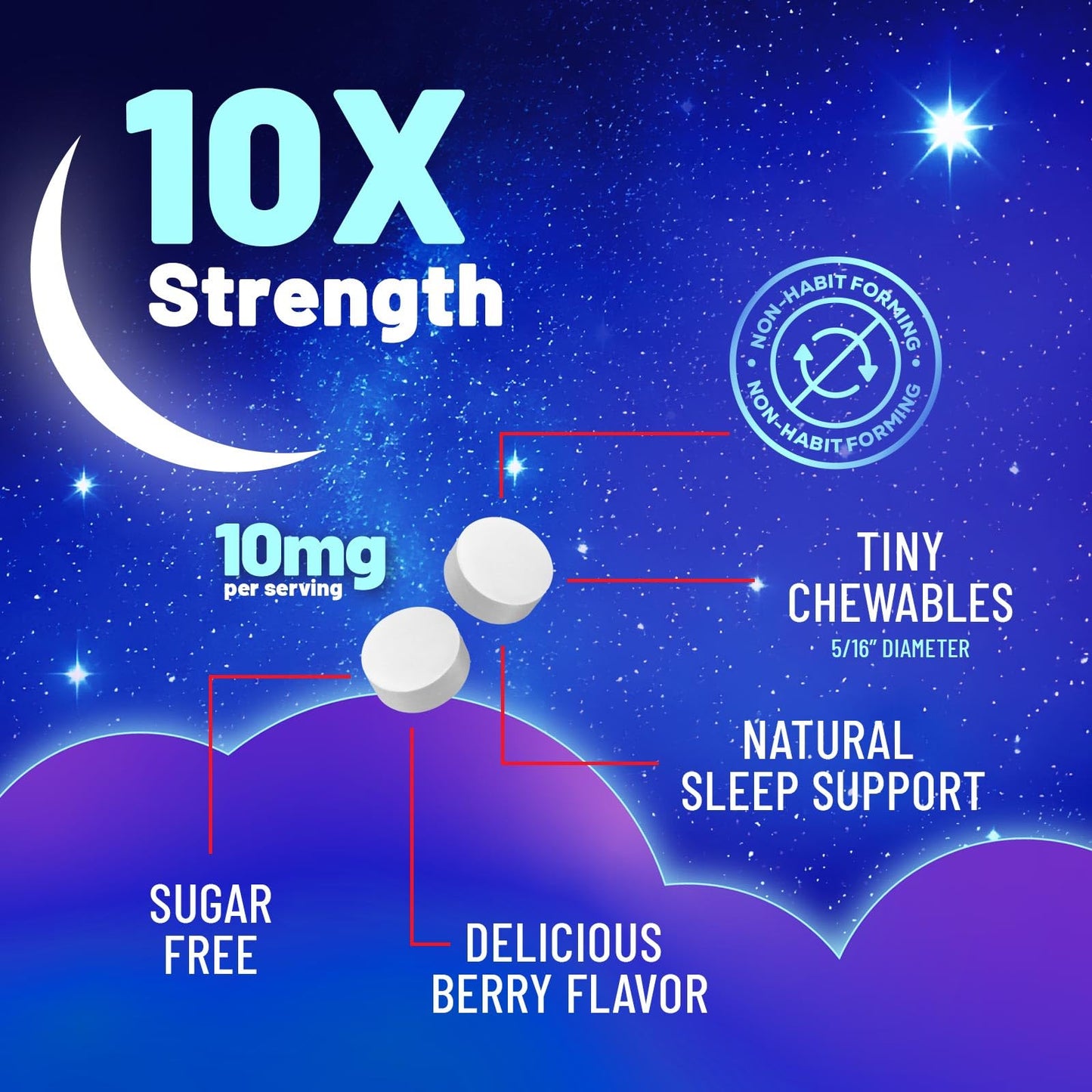 Nature's Nutrition Melatonin Sleep Supplement 10mg Maximum Strength Tablet, 240 Count