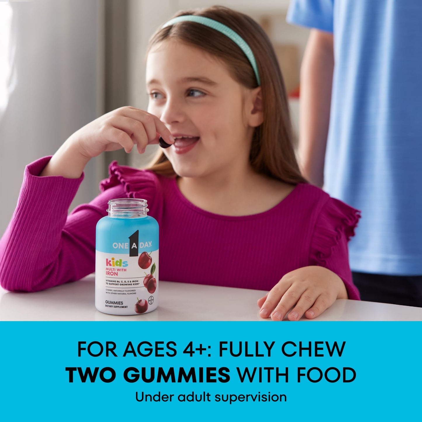ONE A DAY Kids Multivitamin with Iron Gummy, 60 Count