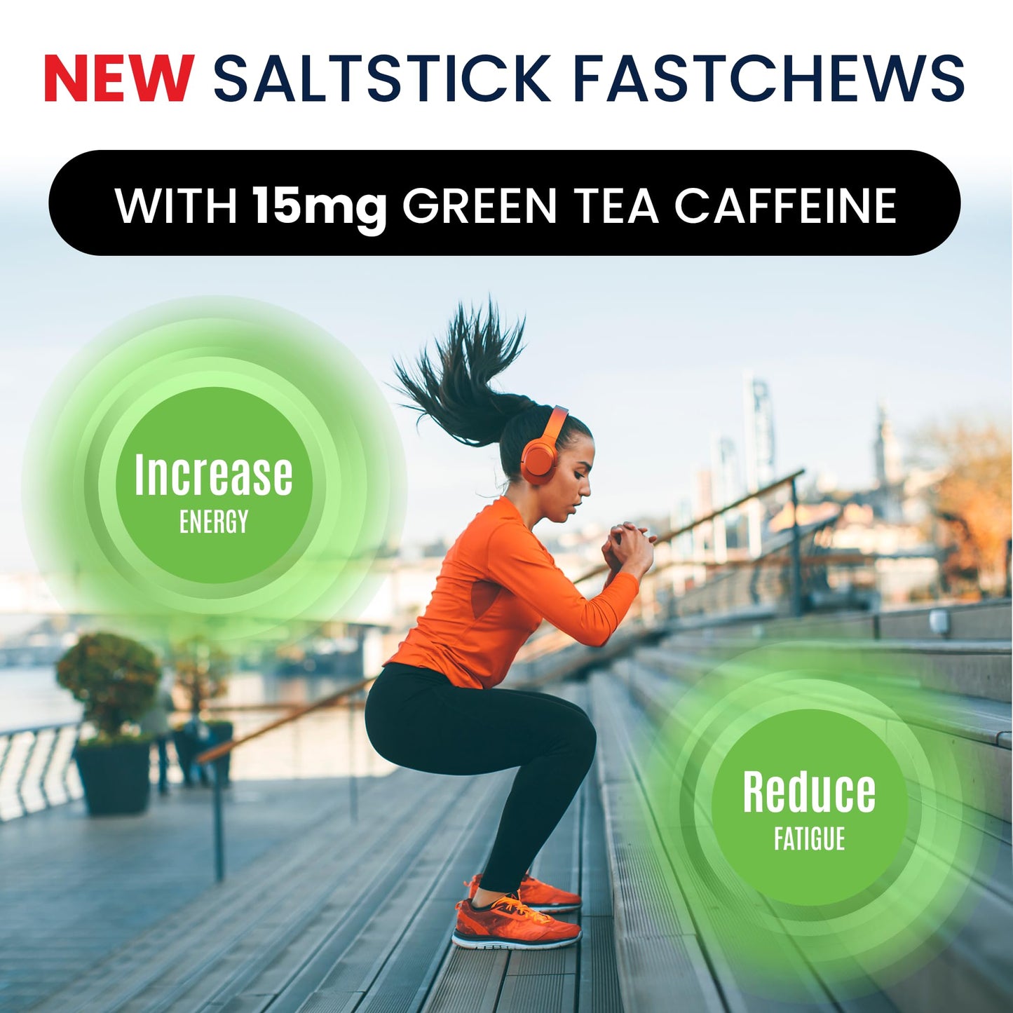 SaltStick Electrolyte FastChews with Caffeine Citrus Burst Chewable, 60 Count