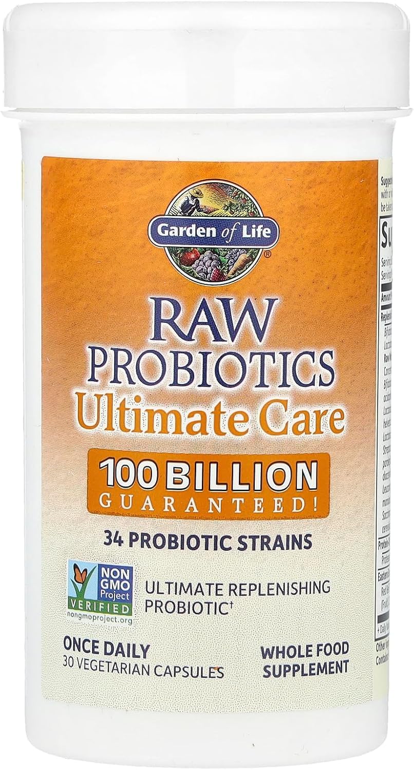Garden of Life Raw Probiotics for Women and Men with Digestive Enzymes 30 Capsules