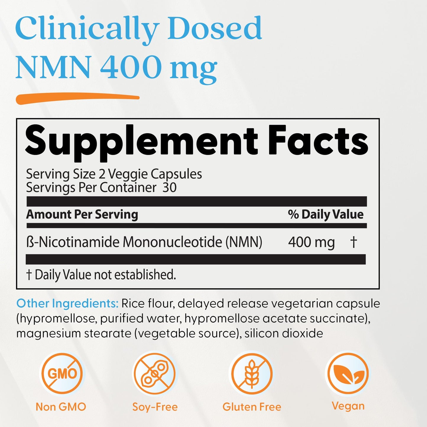 Doctor's Best NMN Supplement - 200 mg per Capsule, 60 Veg Caps