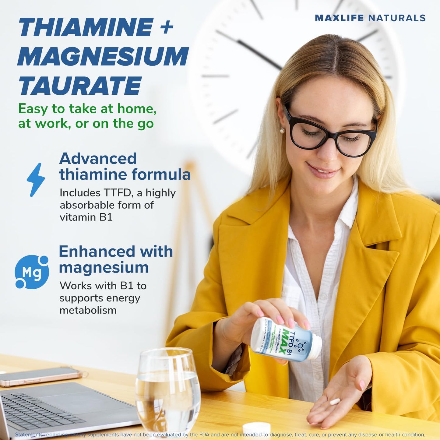 MAXLIFE NATURALS TTFD Thiamine B1 Supplement Capsule, 60 Count
