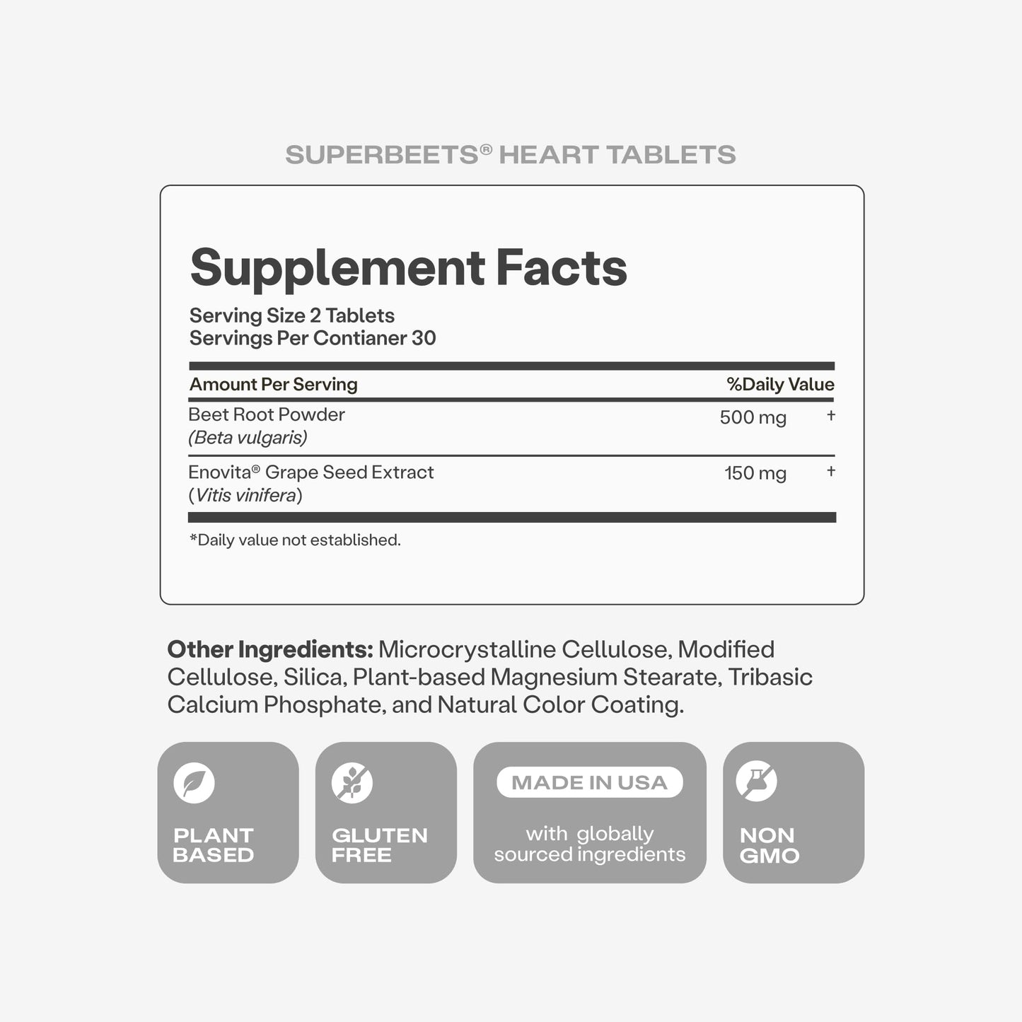 HumanN SuperBeets Heart Tablets, 60 Count