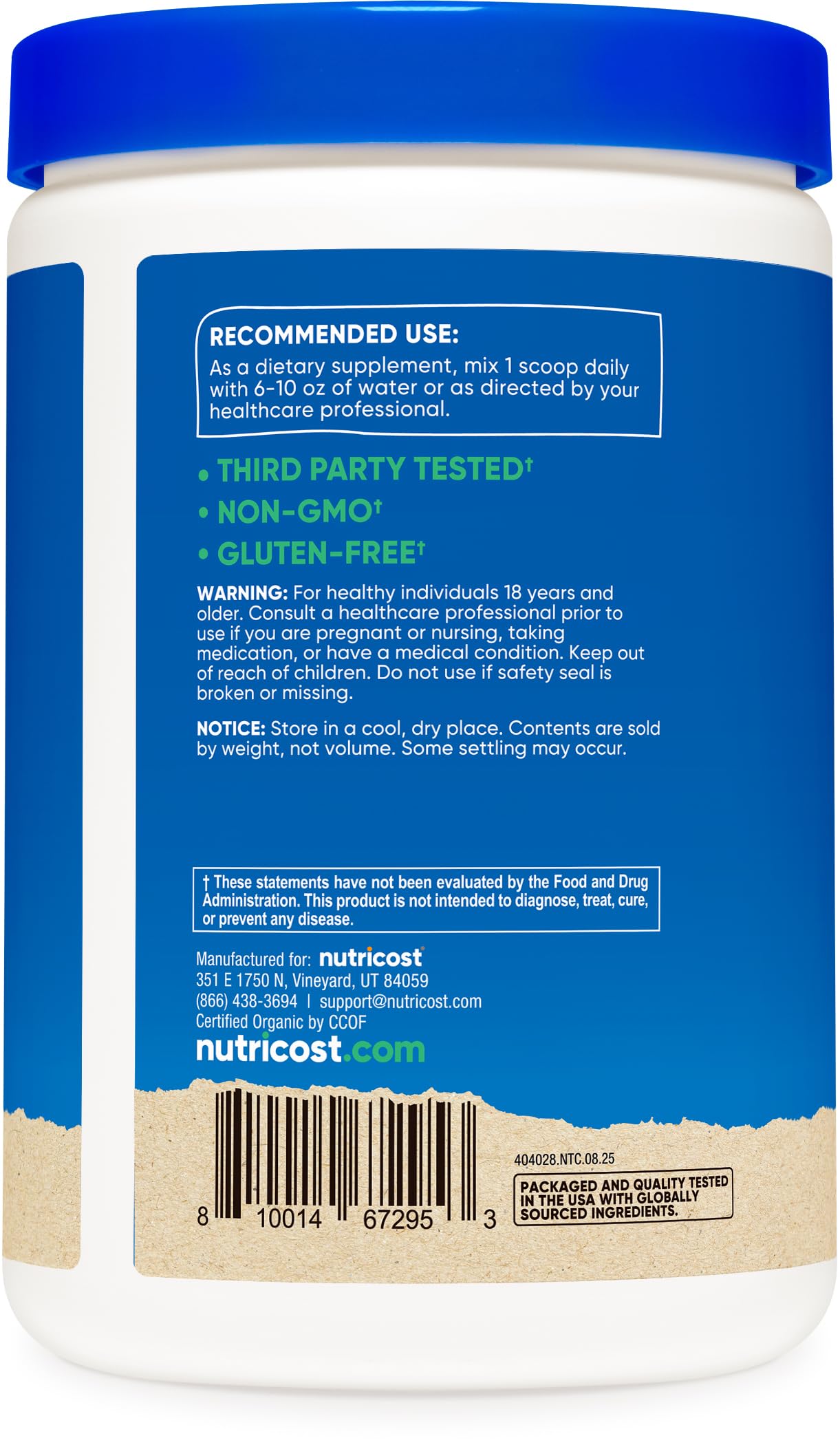 Nutricost Organic Shatavari Powder 16 Ounces