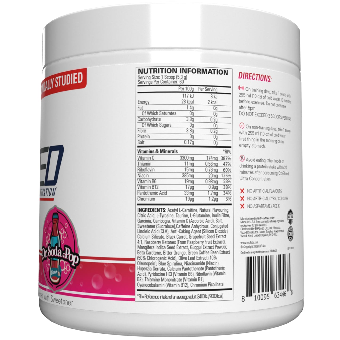 EHP Labs OxyShred Thermogenic Fat Burner - Pre-Workout Powder 11.2