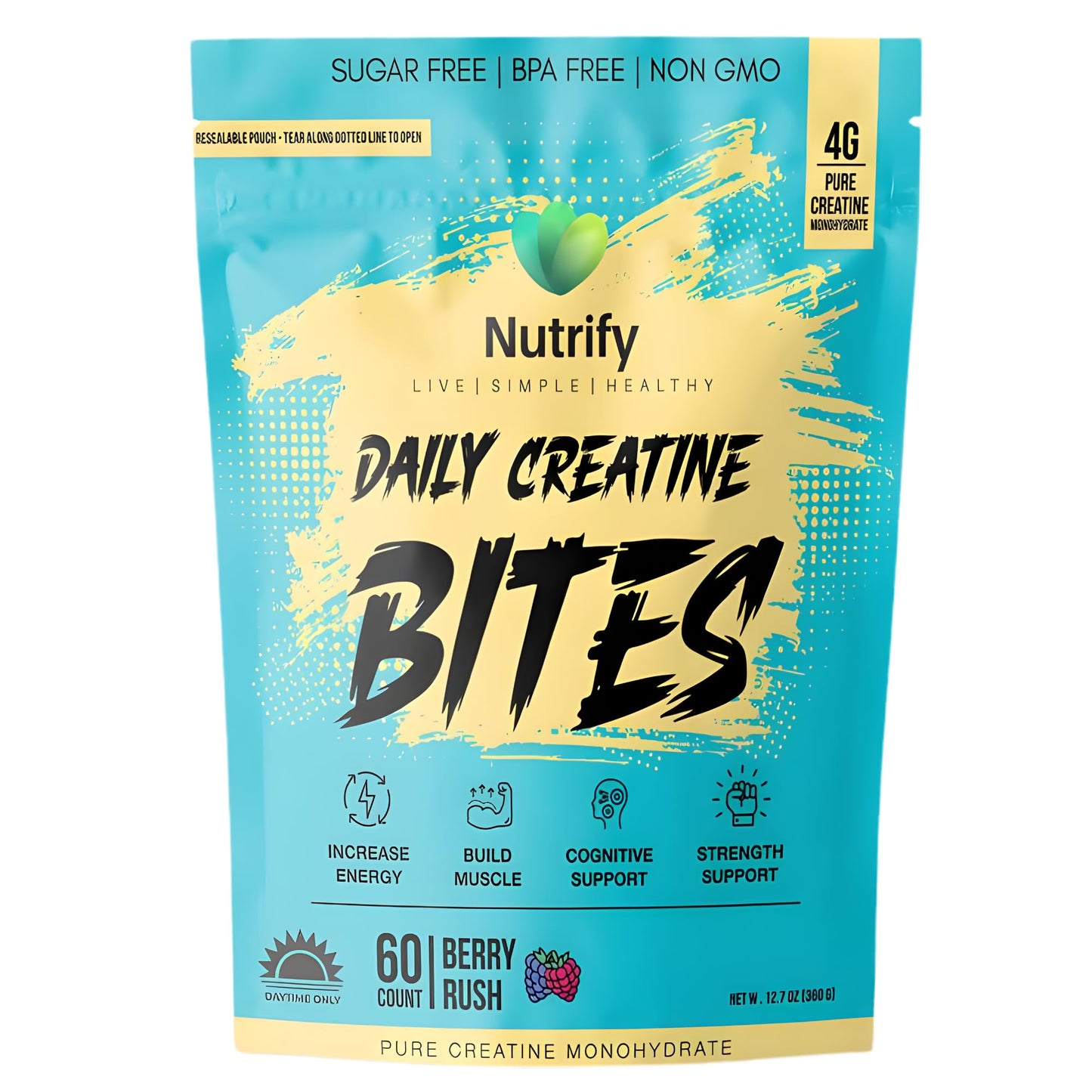 Nutrify Creatine Gummies, 4g Creatine Monohydrate per Serving, 60 Gummies