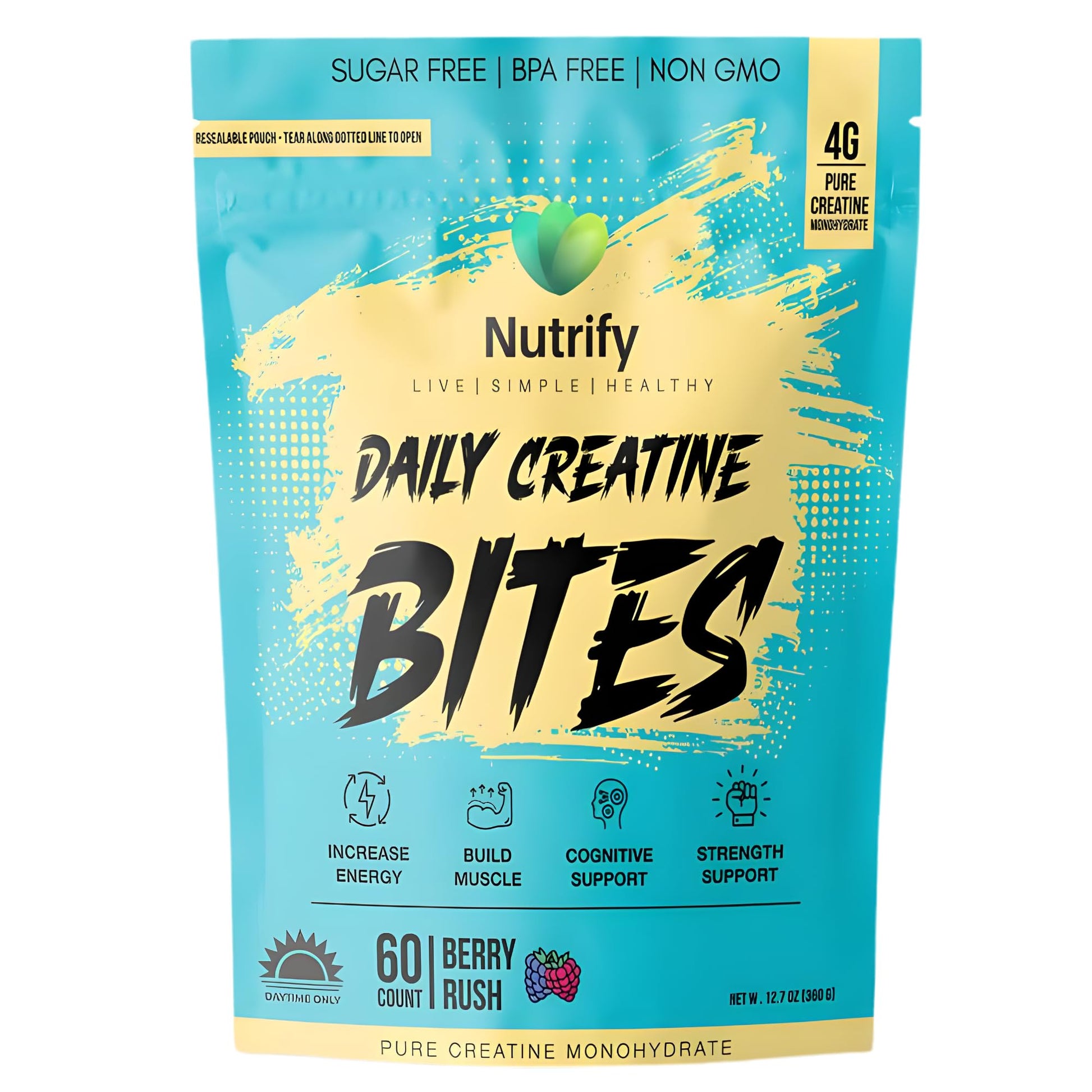Nutrify Creatine Gummies, 4g Creatine Monohydrate per Serving, 60 Gummies