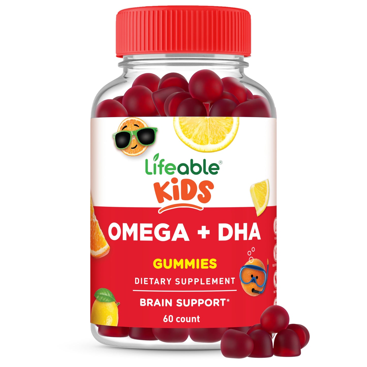 Lifeable Omega 3 for Kids, 60 Gummies