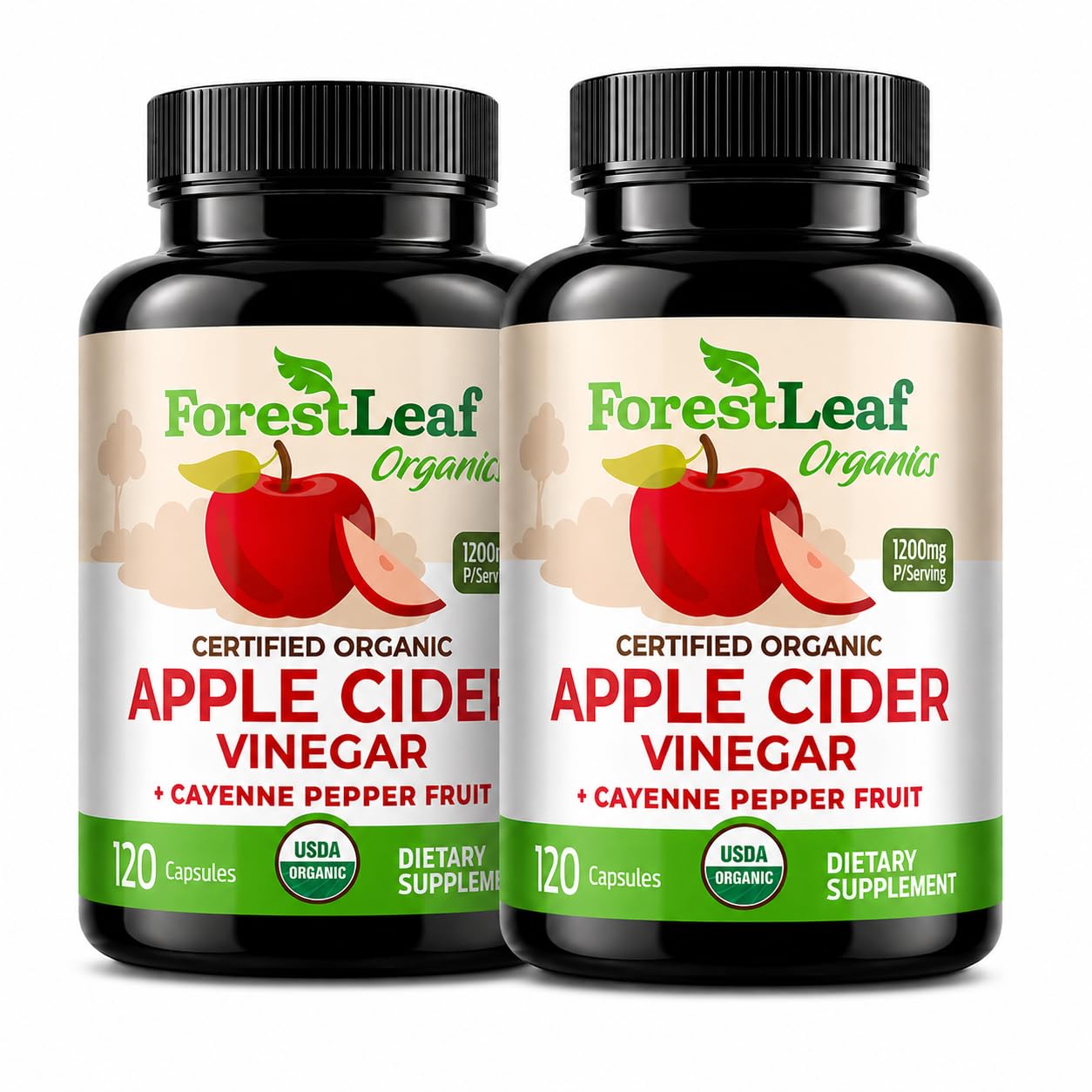 ForestLeaf Apple Cider Vinegar Capsules with Mother, 240 Capsules