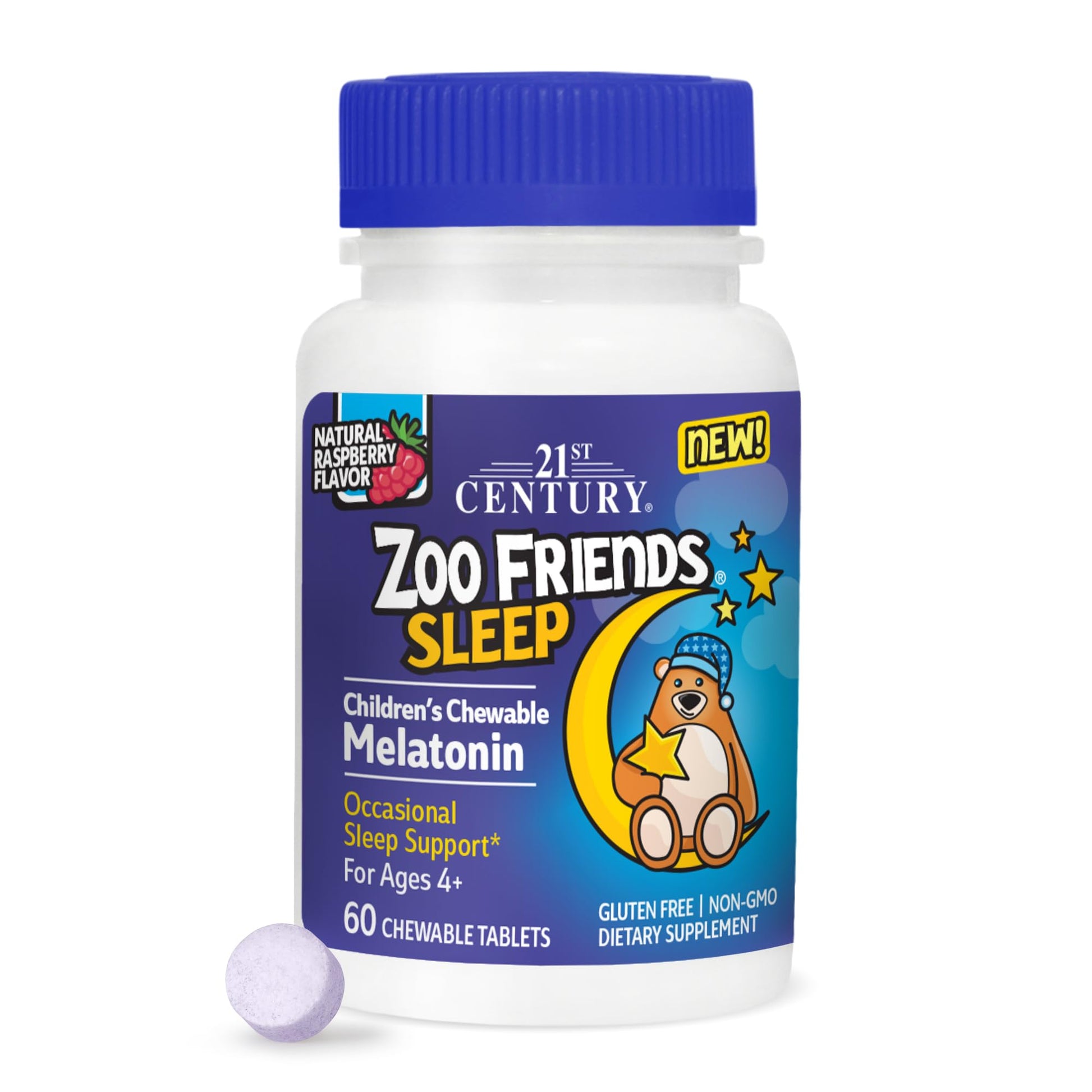 21st Century Zoo Friends Sleep Chewable Melatonin Tablet, 60 Count