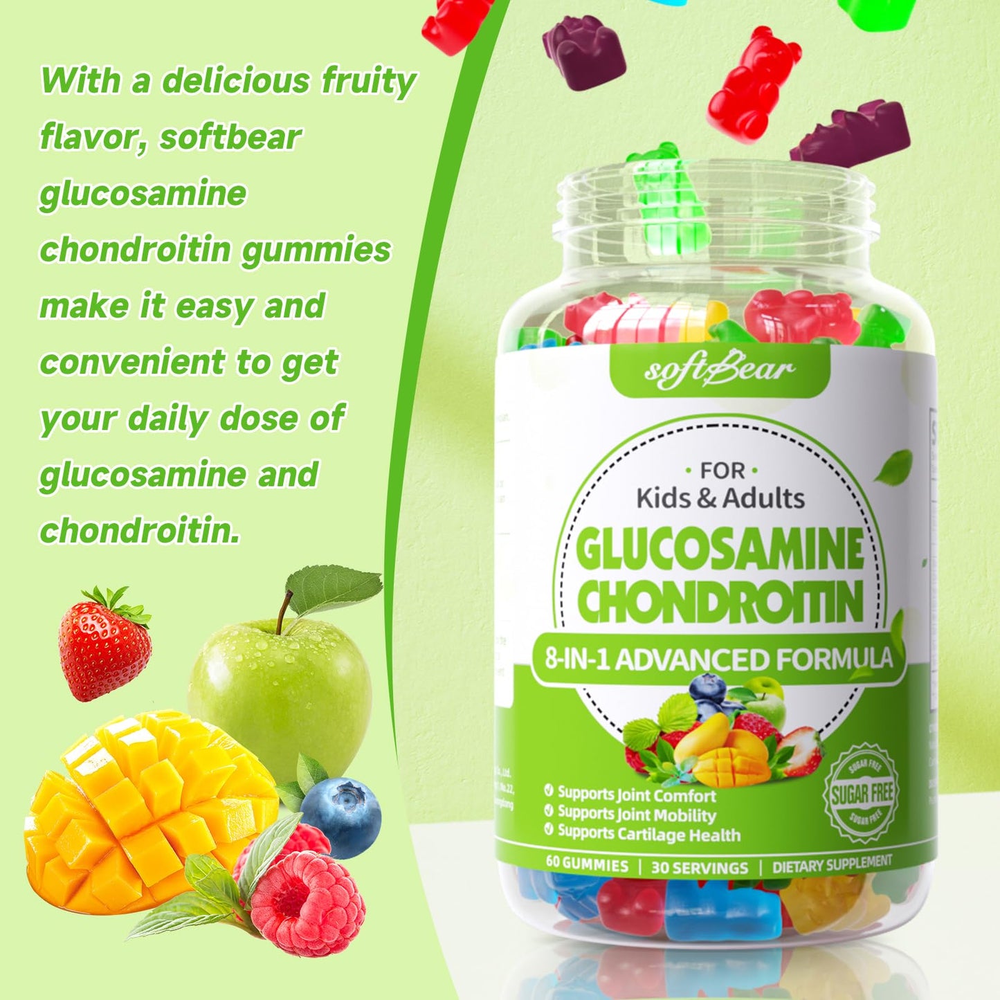 softbear Glucosamine Chondroitin Gummies 60 Count