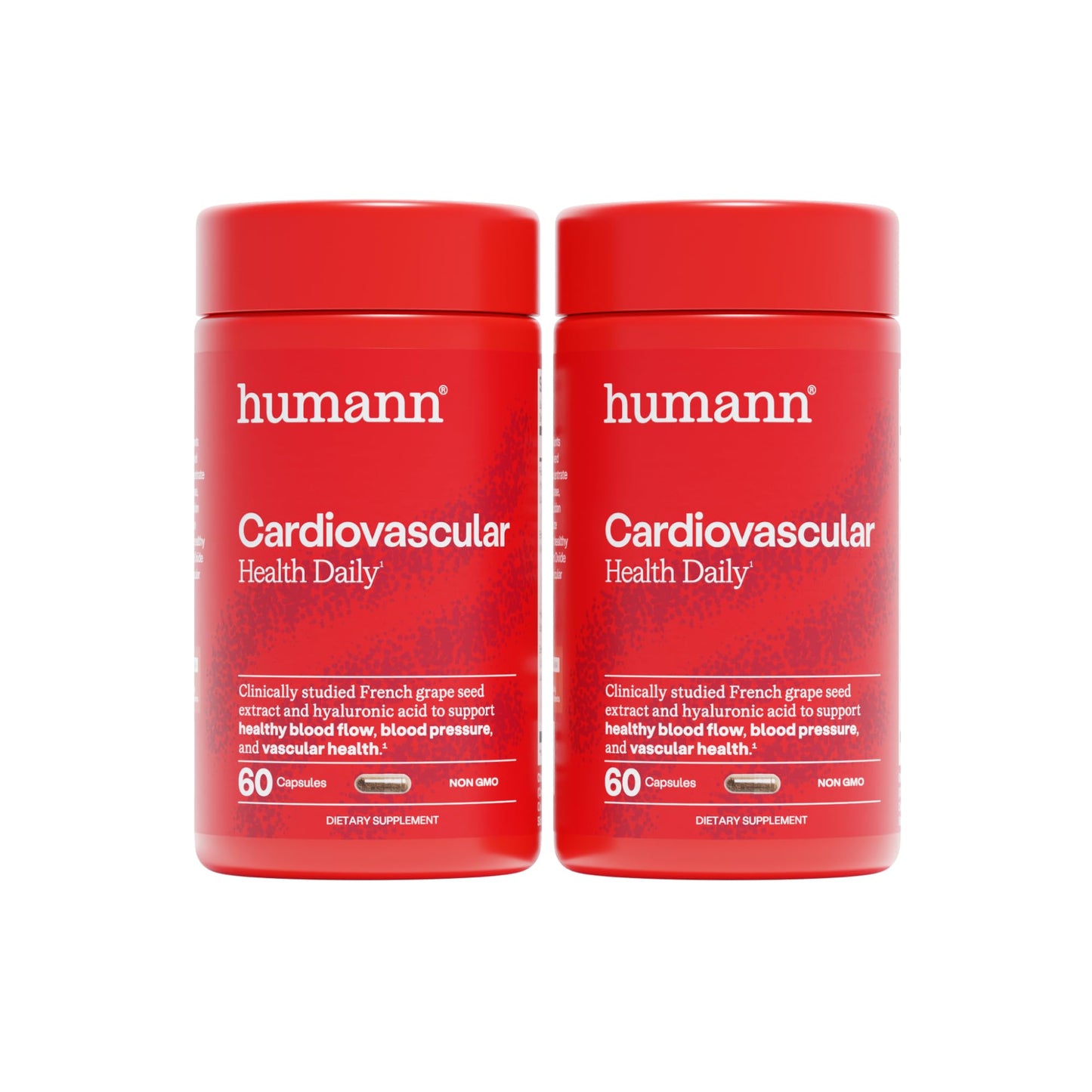 Humann Cardiovascular Health Daily 4-in-1 Vascular & Blood Pressure Support with Grape Seed Extract & Hyaluronic Acid, Capsules, 120