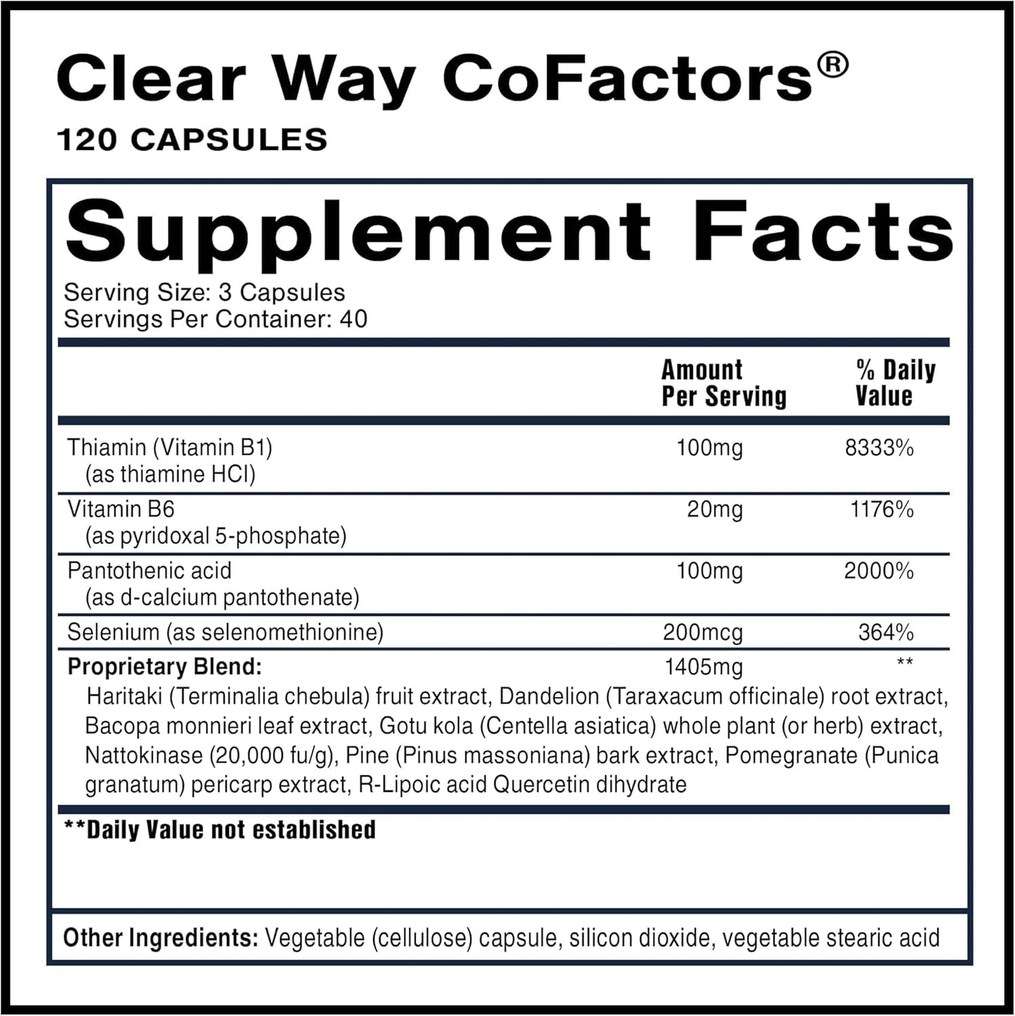 Quicksilver Scientific Clear Way Cofactors, Dandelion Extract Capsules, 120 Count