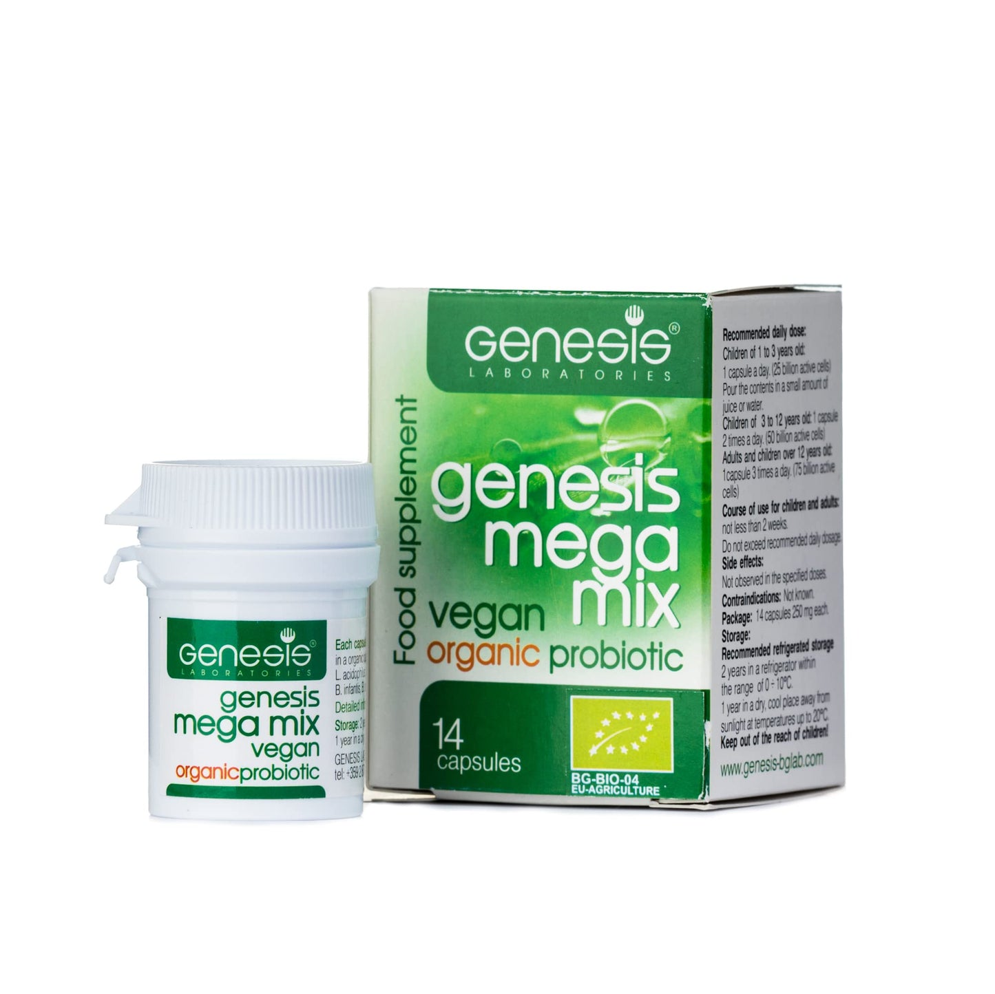 Genesis LABORATORIES MegaMix BIO Probiotic for Gut Health Capsules, 14 Capsules