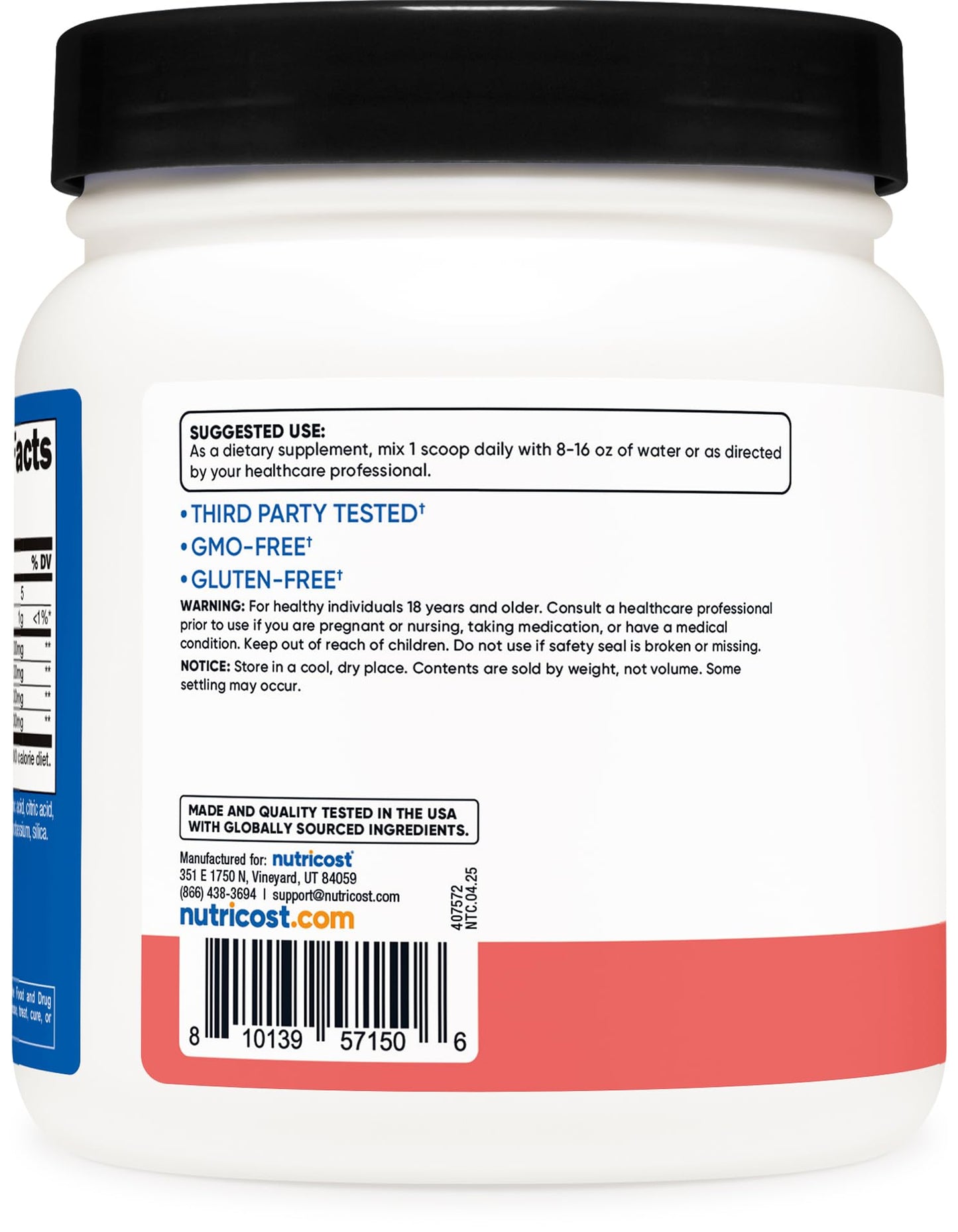 Nutricost BCAA Powder 2:1:1 Watermelon, 0.2 oz, 60 Servings