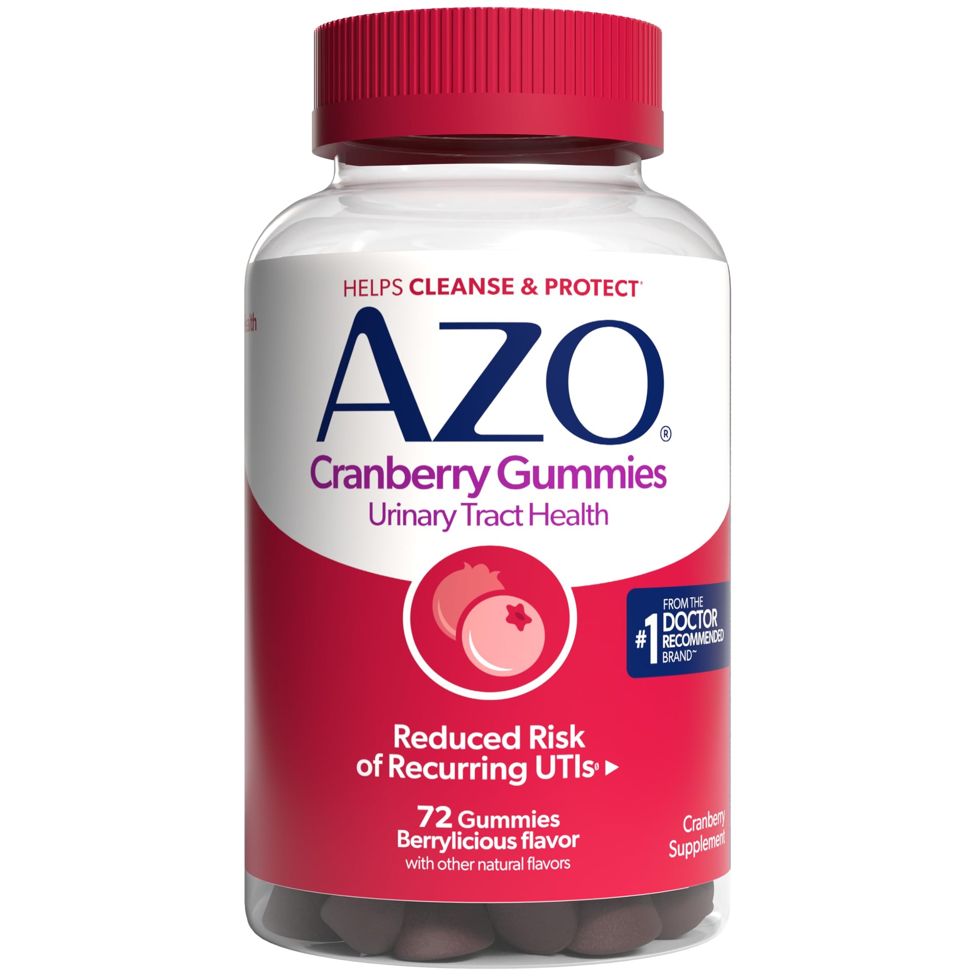 AZO Cranberry Gummies for Urinary Tract Health Women & Men, 72 Gummies