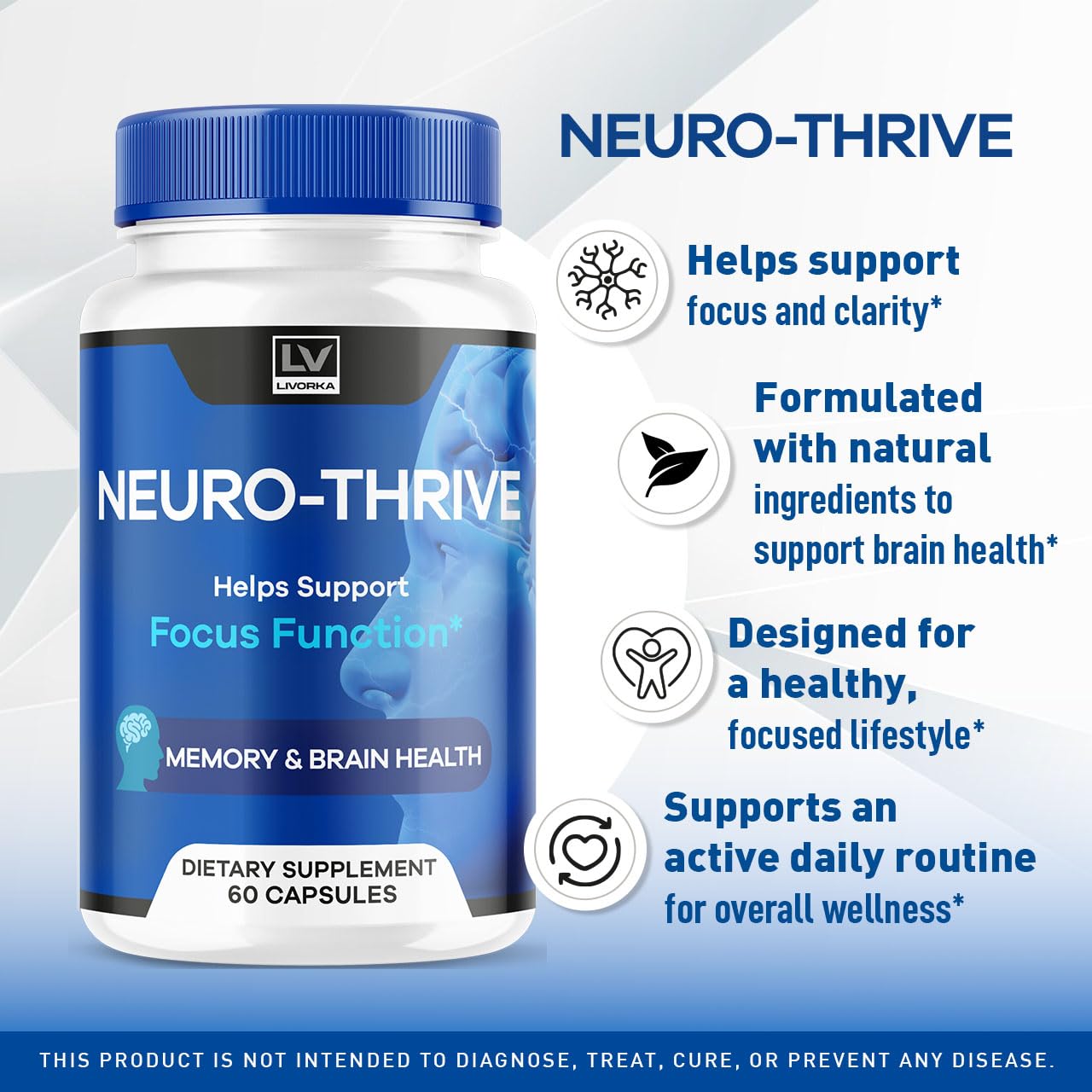 LIVORKA Neuro Thrive Brain Capsules, 120 Capsules