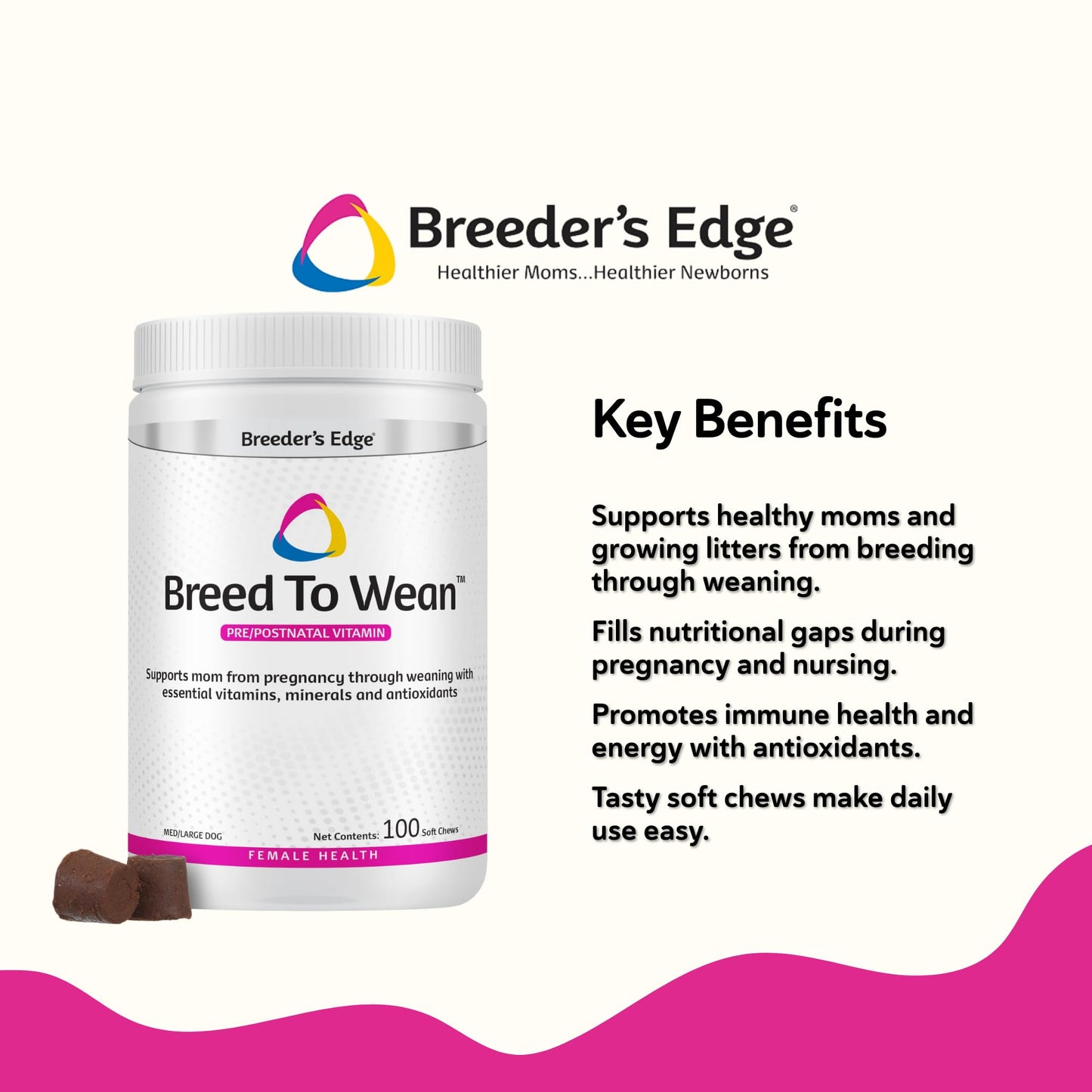Revival Animal Health Breeder's Edge Breed to Wean Prenatal Vitamin Tablets for Female Dogs & Cats, 100 Count