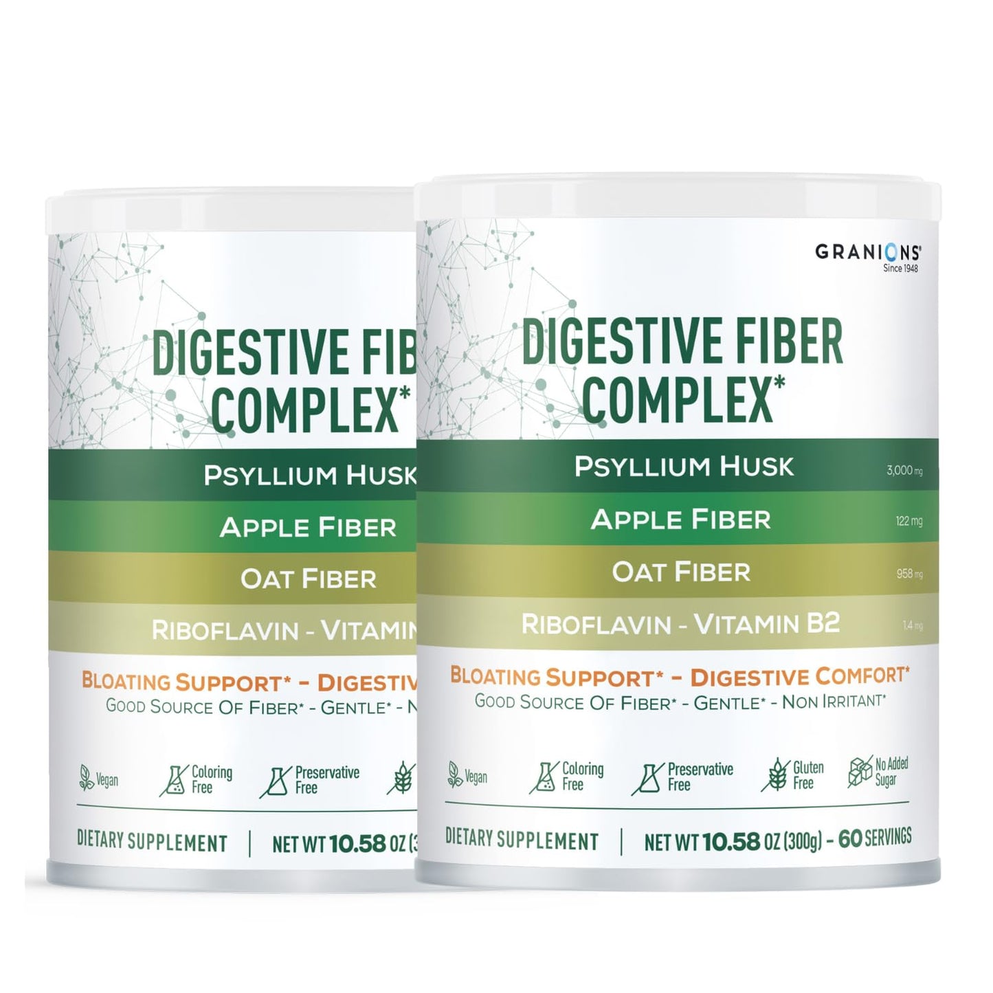 Granions Psyllium Husk 4in1 Digestive Fiber Supplement Powder, 21.2 oz