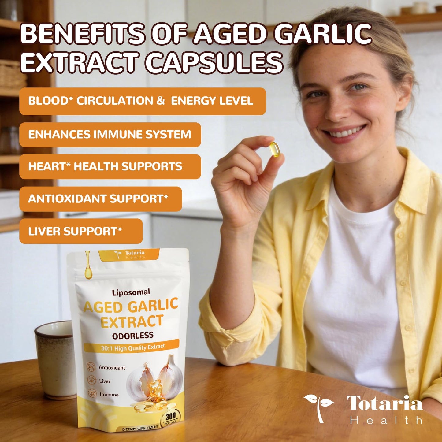 Totaria Liposomal Aged Garlic Extract Softgels 300