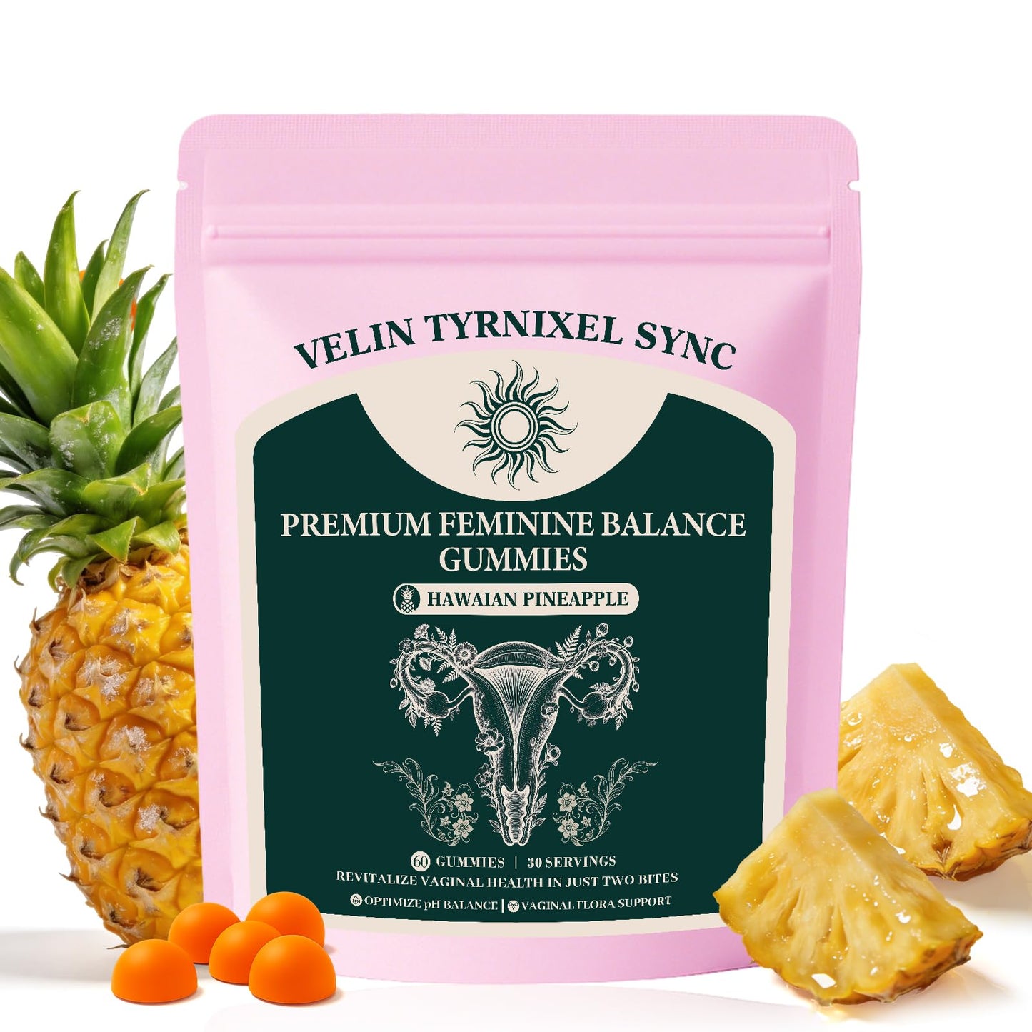Tyrnixel Probiotic Gummies for Women 60 Count