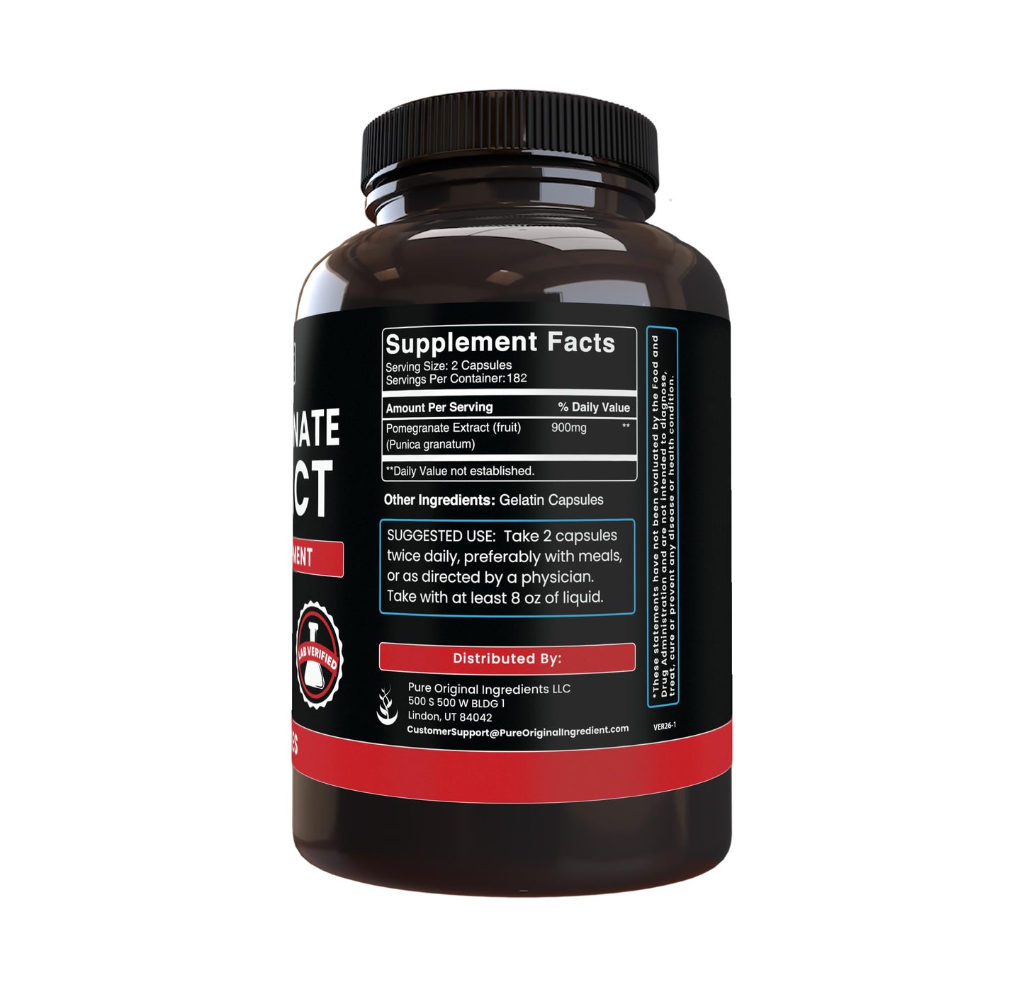 PURE ORIGINAL INGREDIENTS Pomegranate Extract Capsules, 365 Count