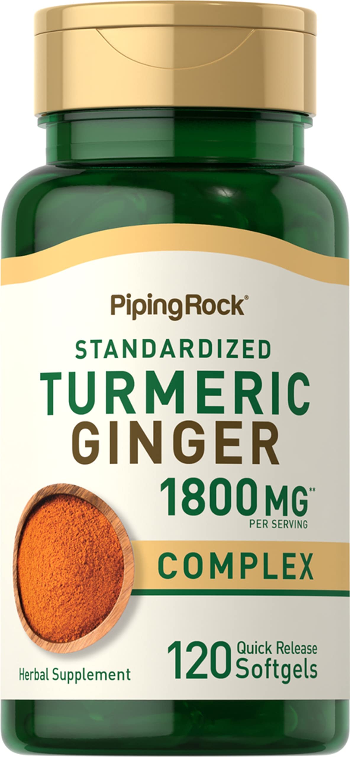 Piping Rock Turmeric and Ginger Supplement Softgel 120