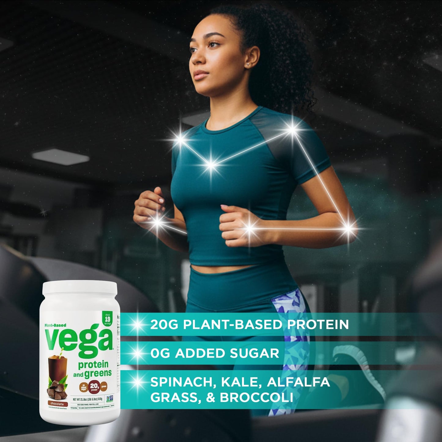 Vega Premium Protein + Supergreens Protein Powder, Chocolate, 21.8 Servings