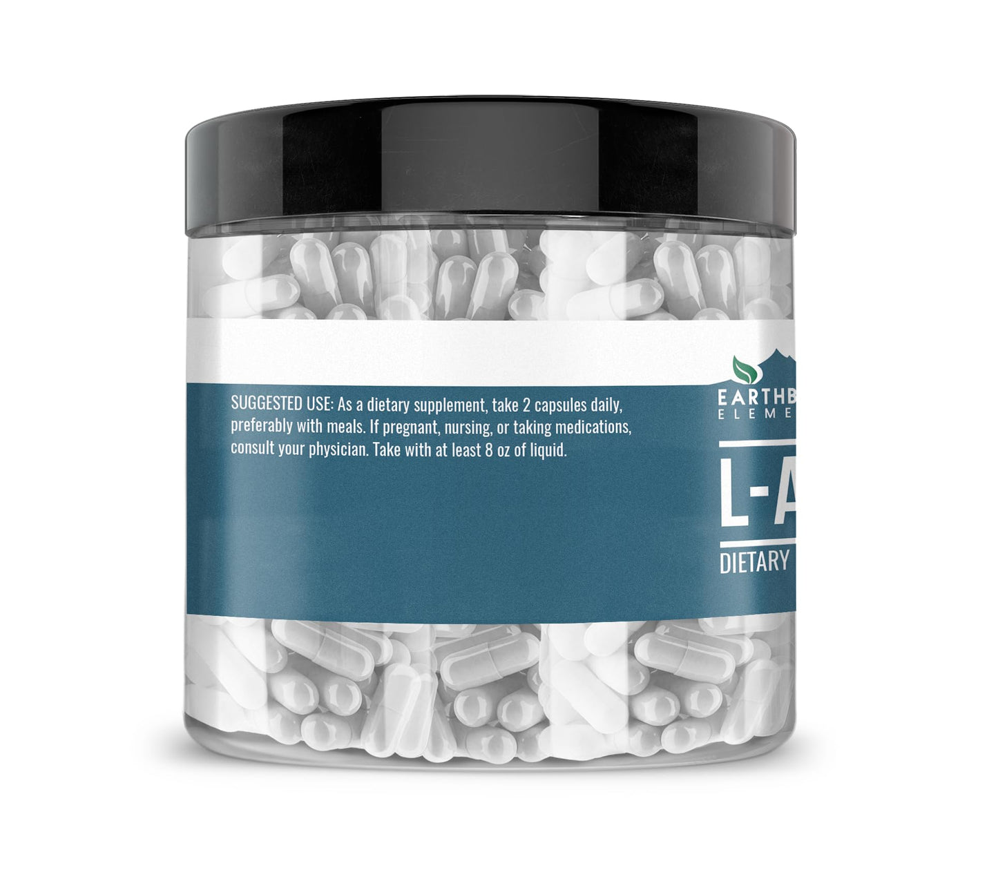 Earthborn Elements L-Arginine Pure & Undiluted, No Additives, Capsules 200