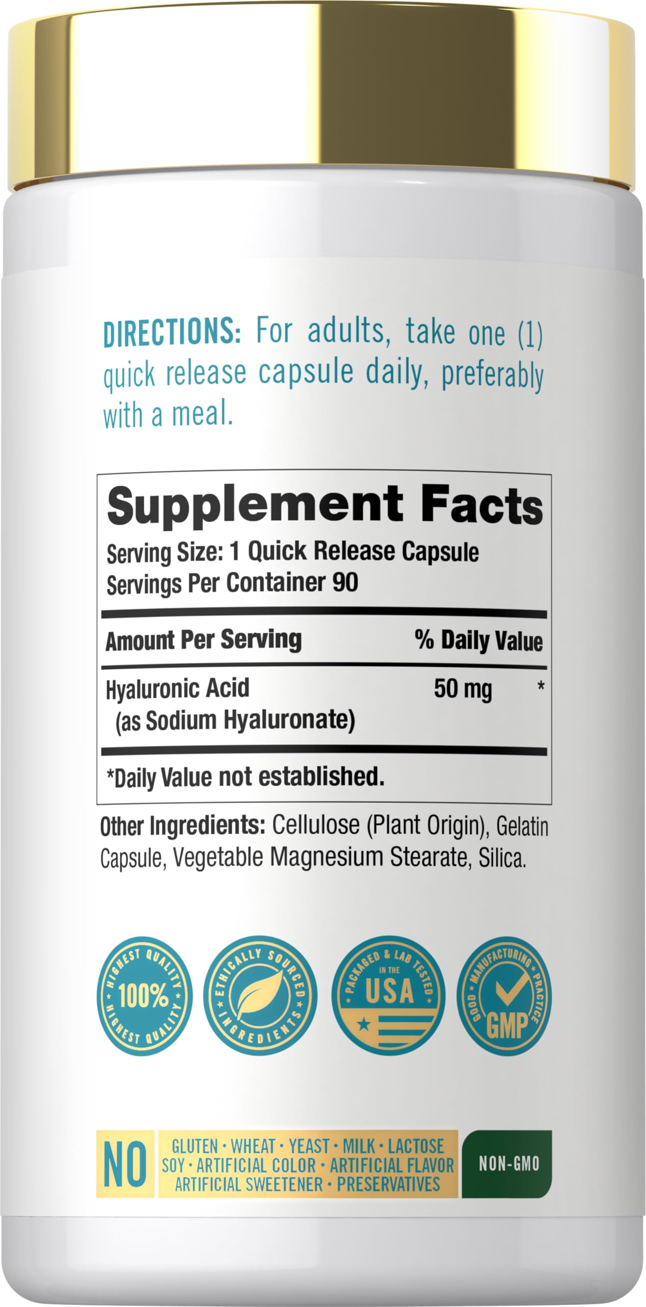 Carlyle Hyaluronic Acid Supplement 50 mg Capsule, 90 Capsules