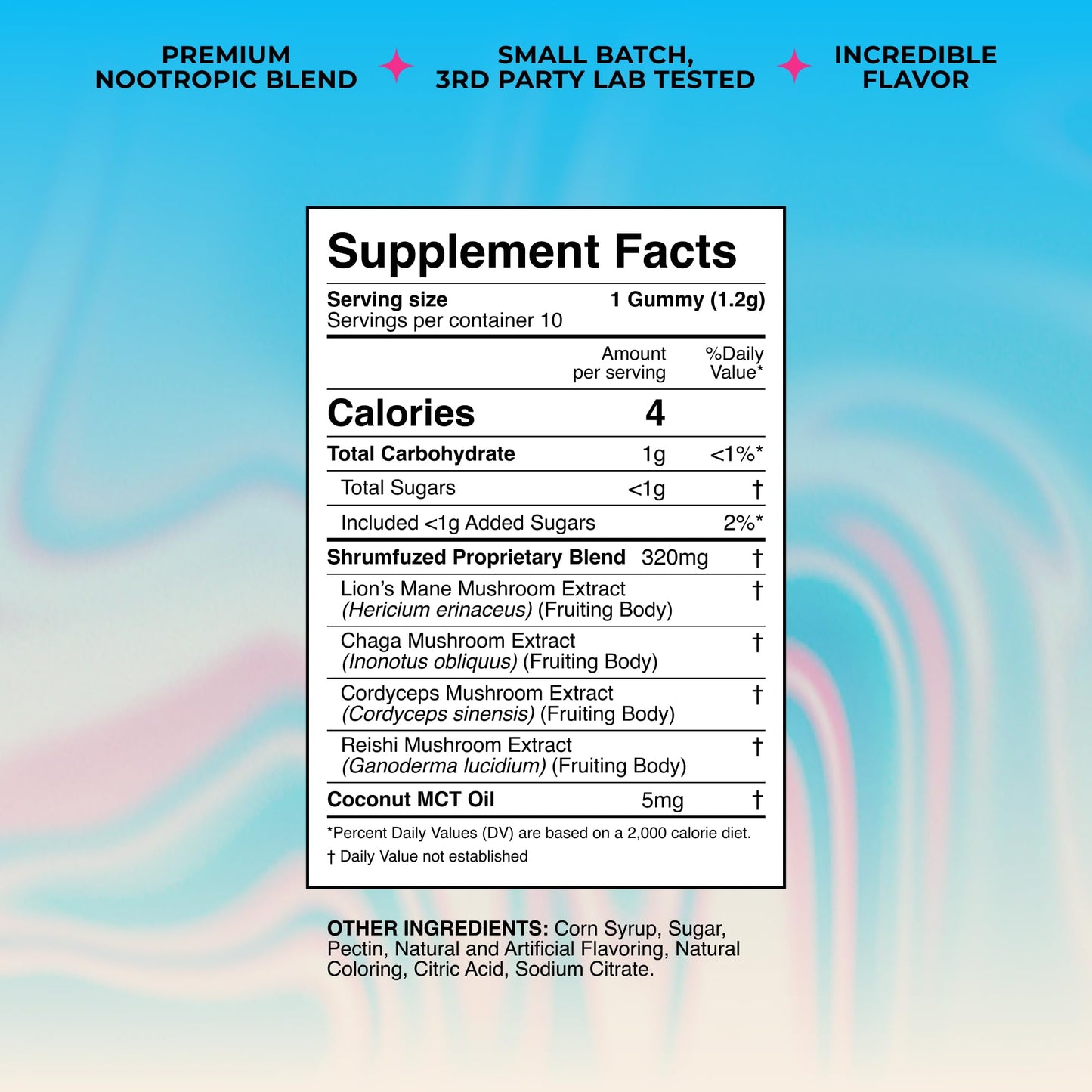 Shrumfuzed Miniz Proprietary Nootropic Gummy, 10-count