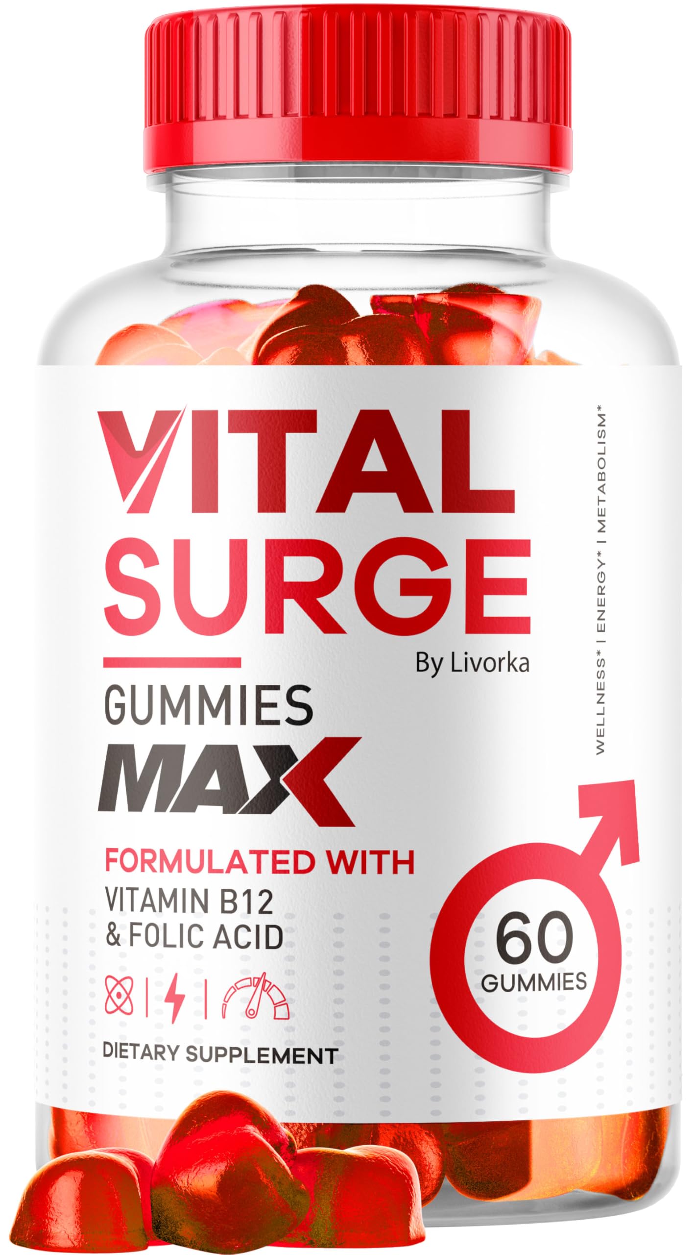 LIVORKA Vital Surge for Men Gummies, 60 Gummies