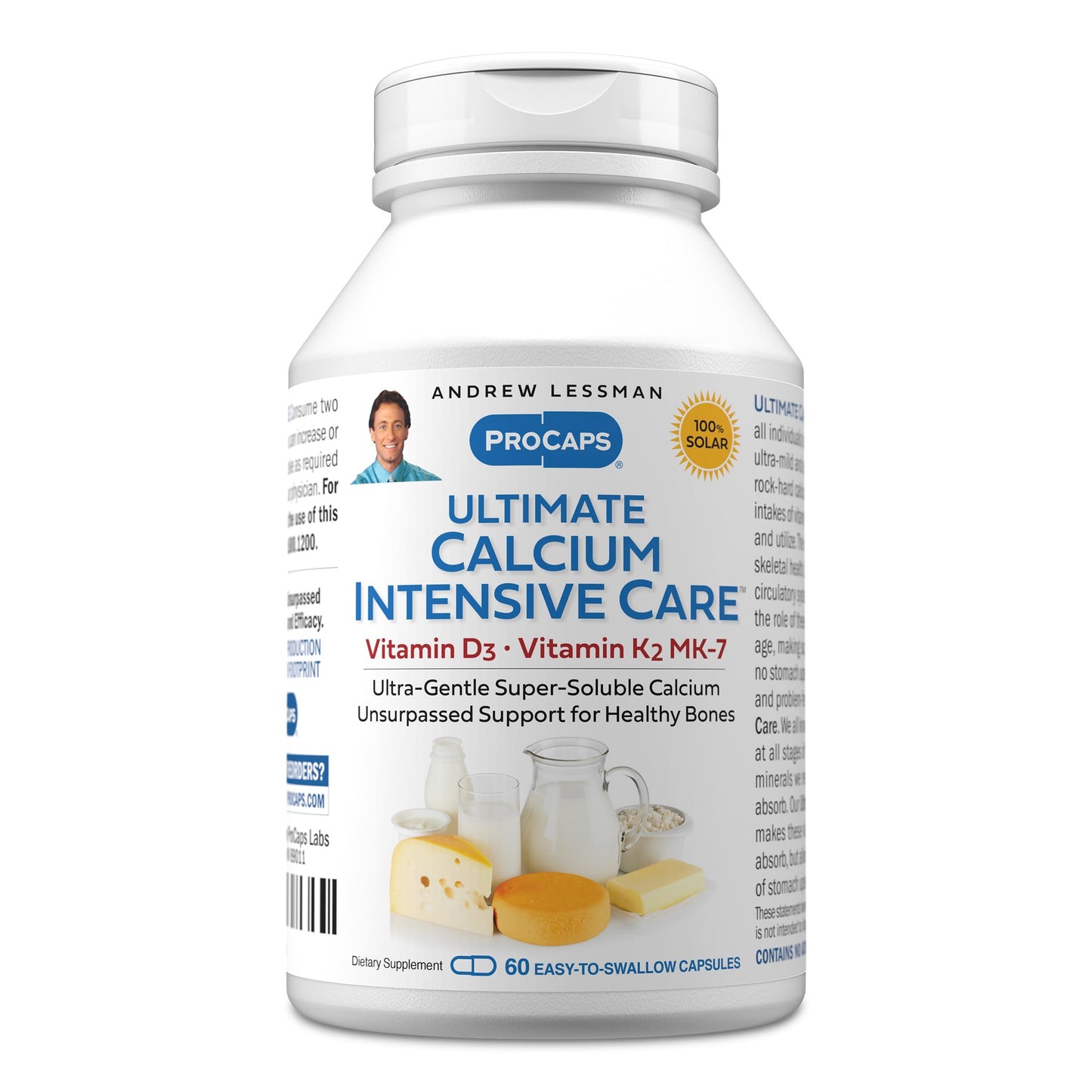 ANDREW LESSMAN Ultimate Calcium Intensive Care with Vitamin D3 and K2 MK7 120 mcg, 60 Capsules
