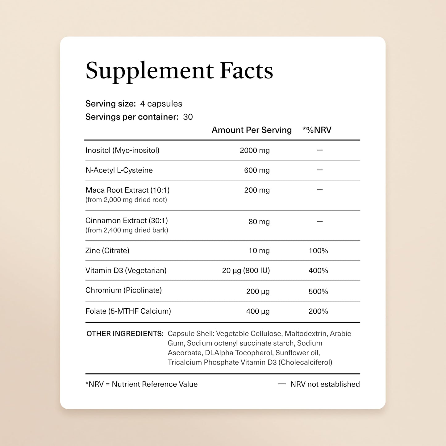 Kailea 8-in-1 Inositol Complex for Women Capsule 120 Capsules