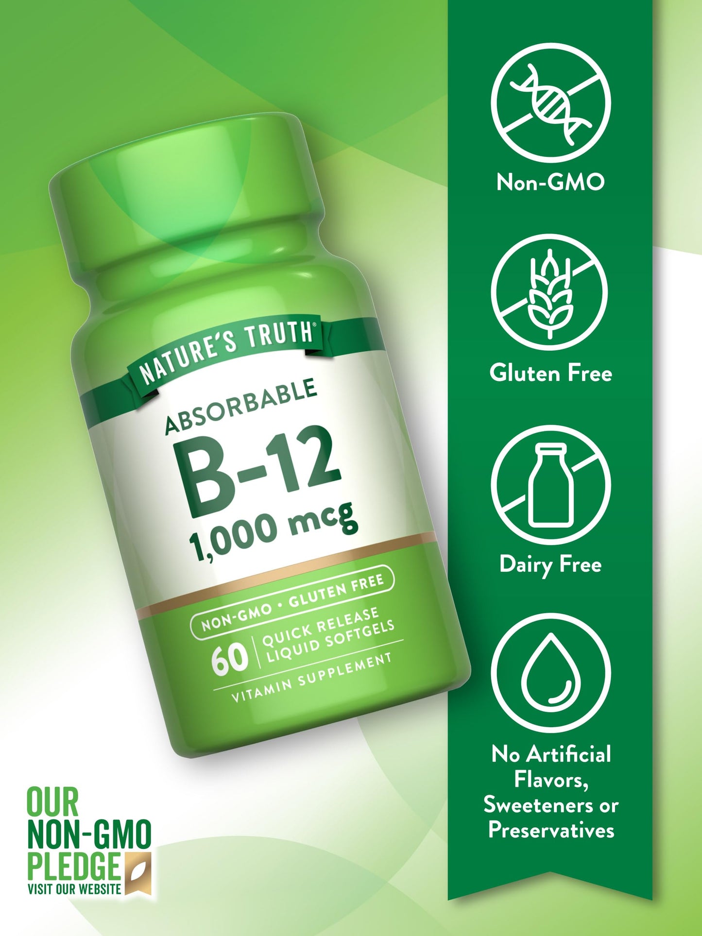 Nature's Truth Vitamin B12 1000 mcg Softgels 60