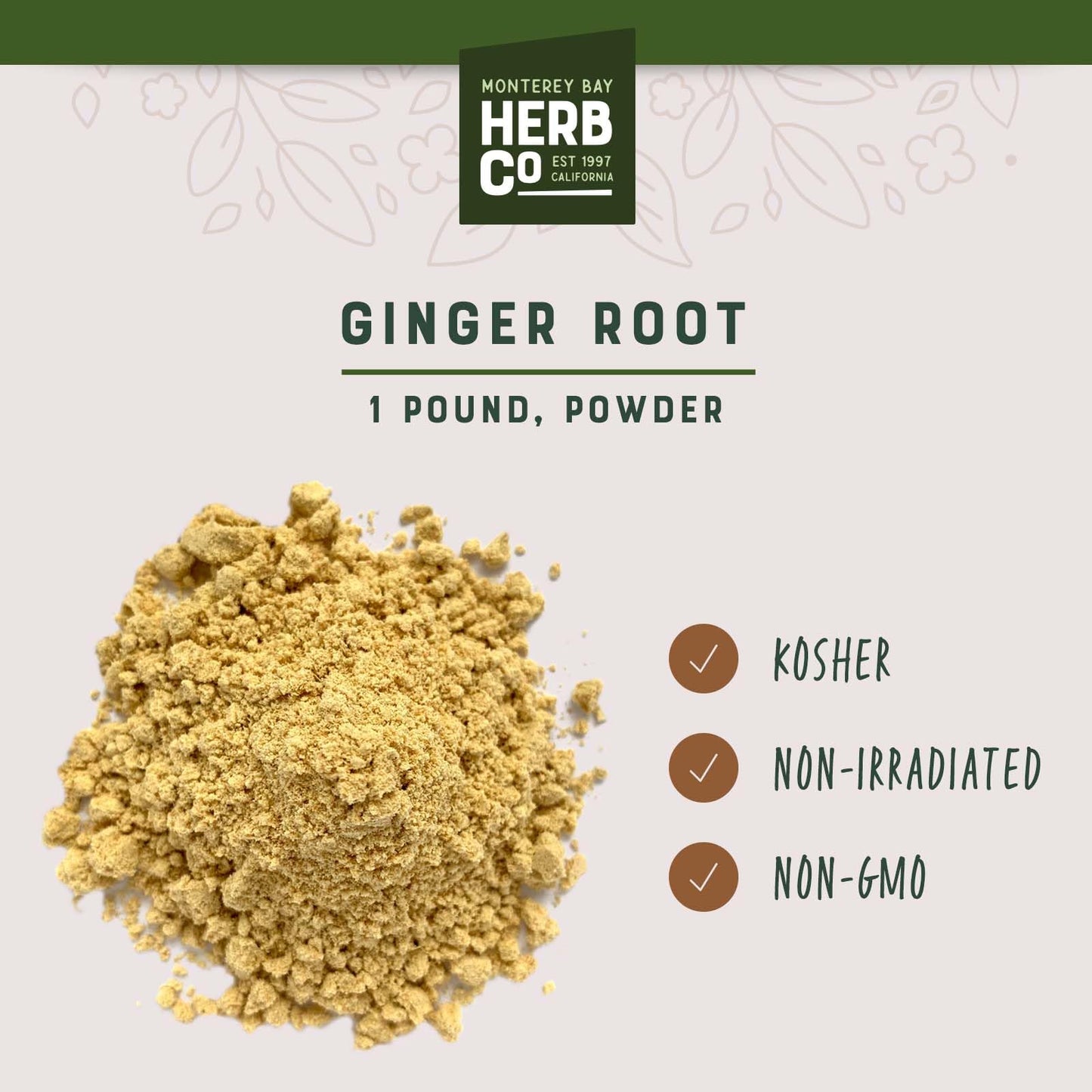 MONTEREY BAY HERB CO Ginger Root Powder 1 lb