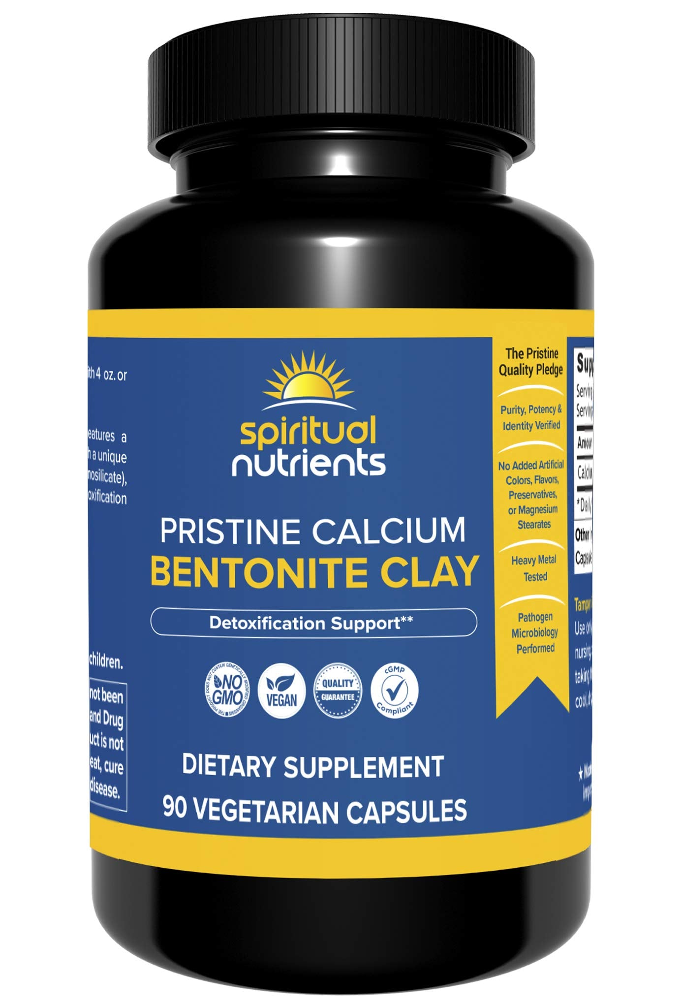 Spiritual Nutrients Pristine Calcium Bentonite Clay Capsules 90 Count