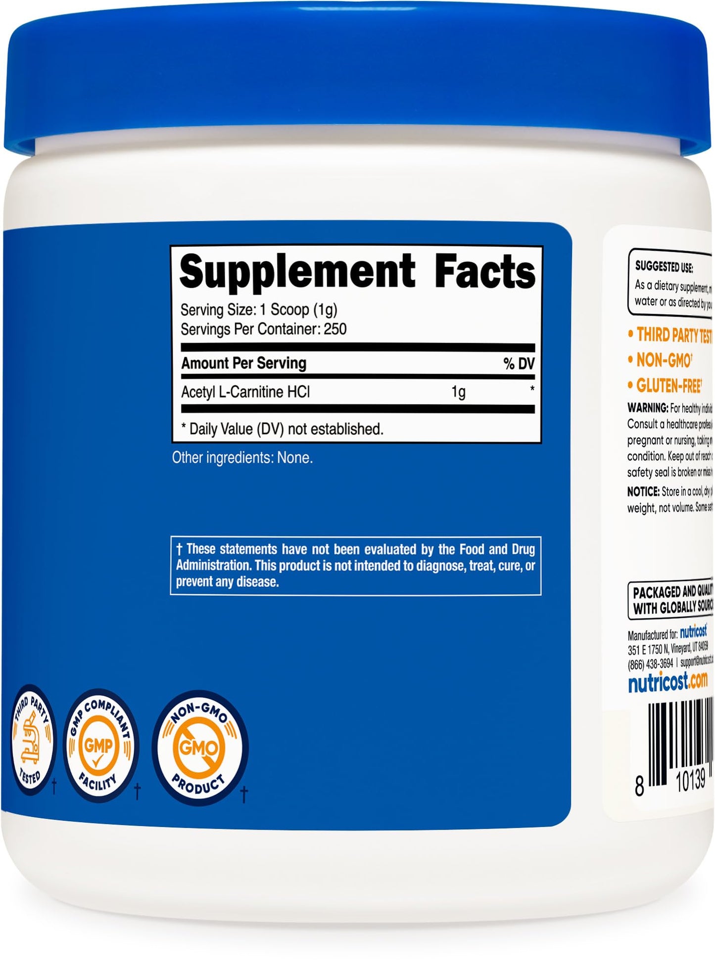 Nutricost Acetyl L-Carnitine Powder 8.81 oz