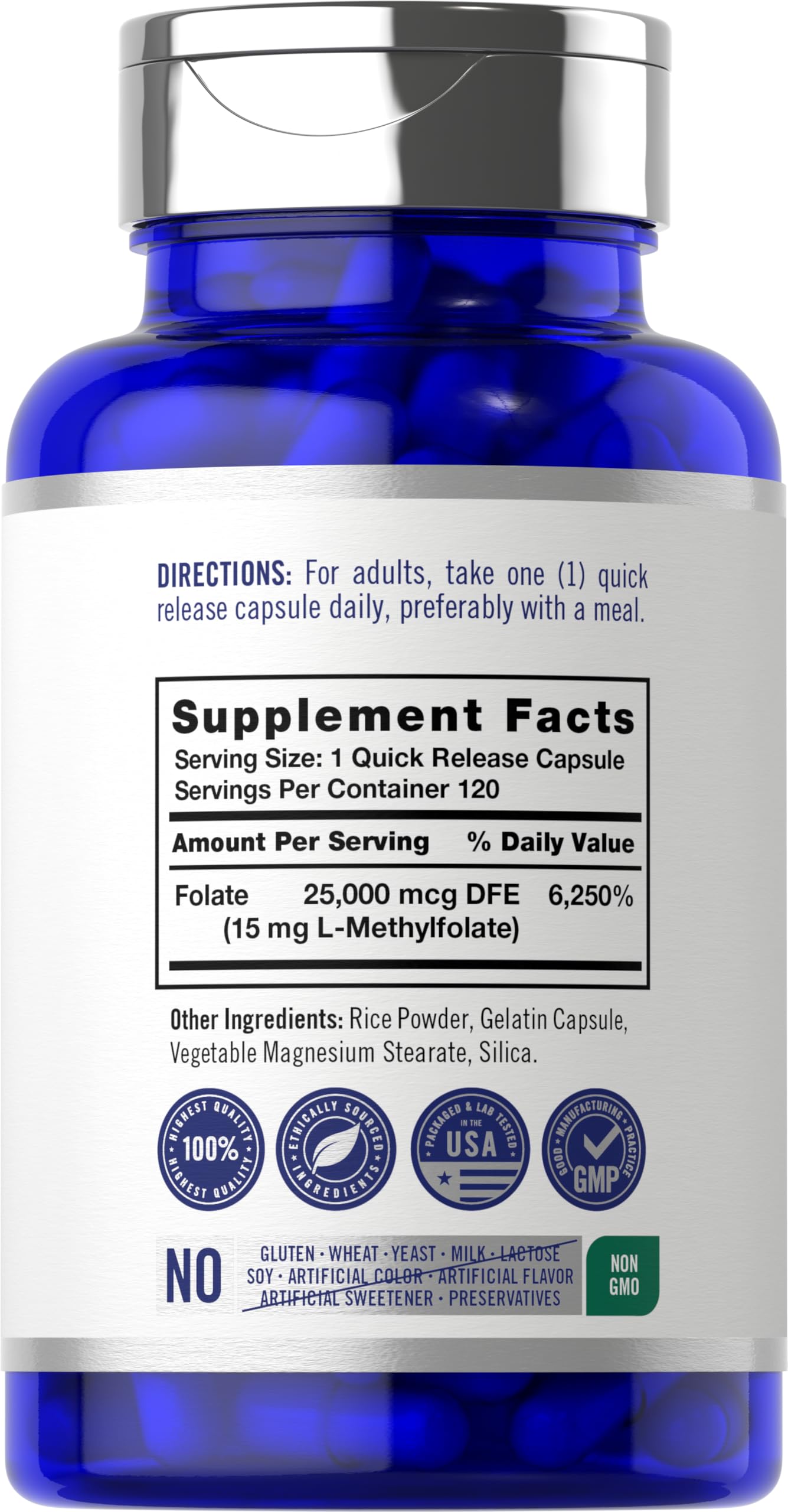 Carlyle L-Methylfolate 15 mg Capsules, 120 Count