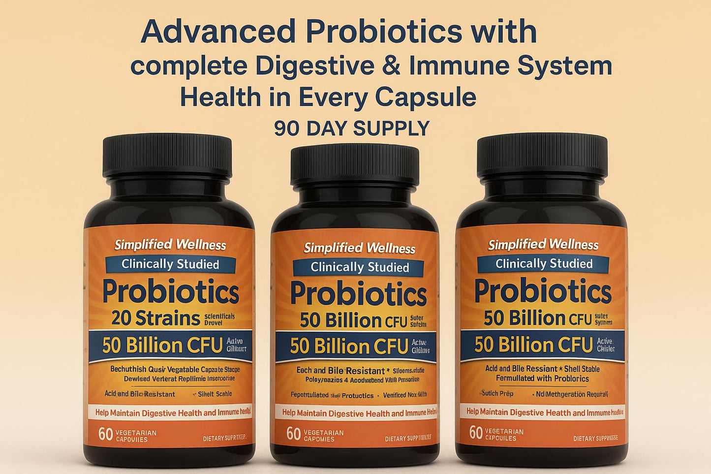 Simplified Wellness Probiotics 180 Capsules